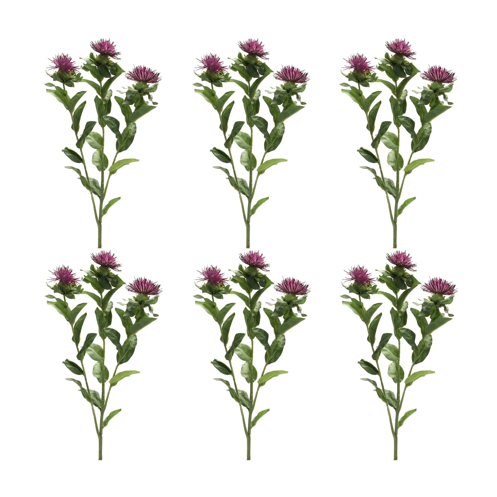 Purple thistle floral spray (set of 6)
