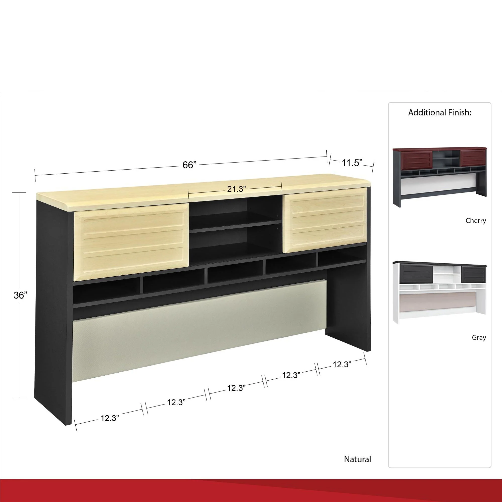 Pursuit - Hutch With Open And Concealed Compartments - Cherry - Image 2