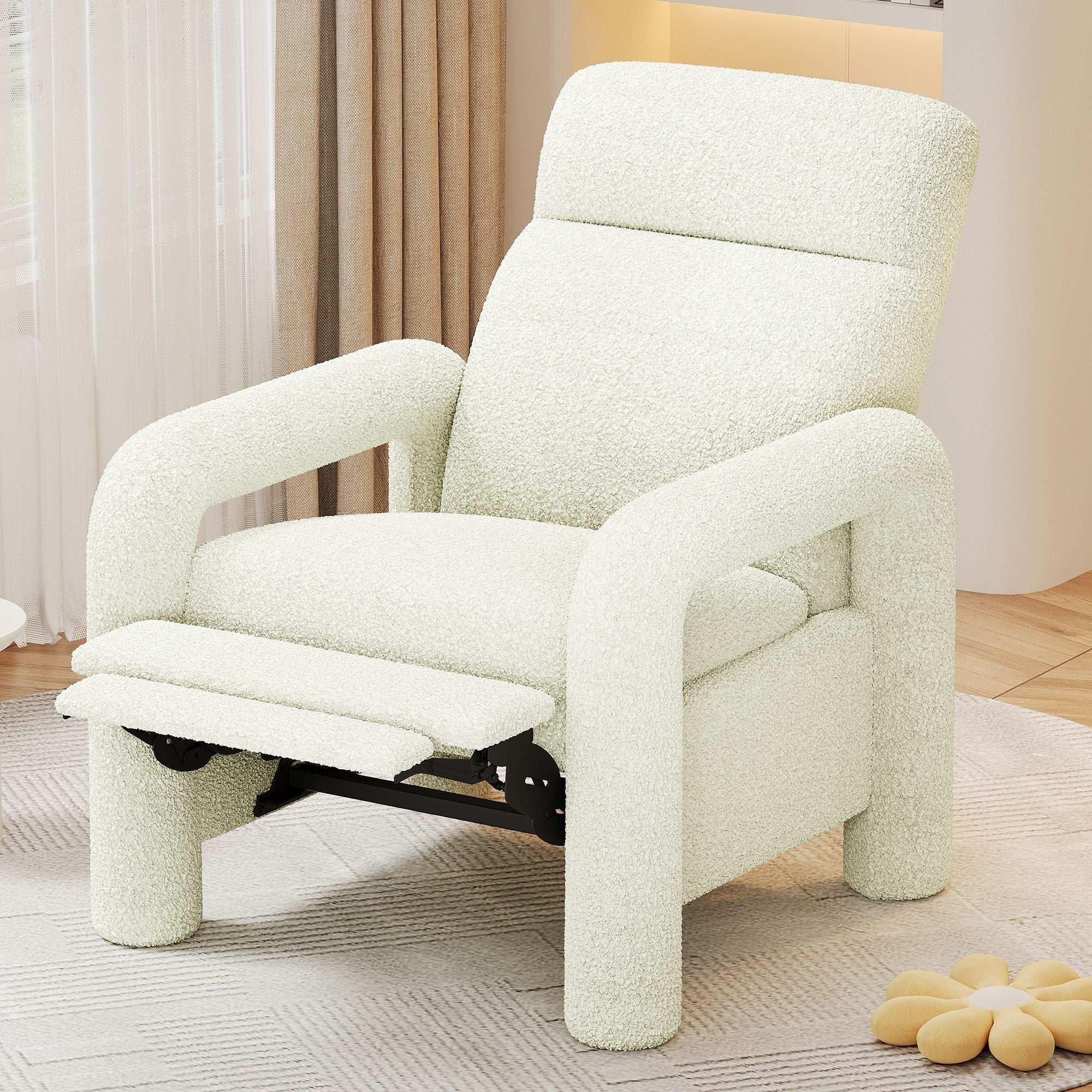 Push Back Recliner Armchair Upholstered Recliner Chair Single Sofa With Adjustable Backrest - Image 6