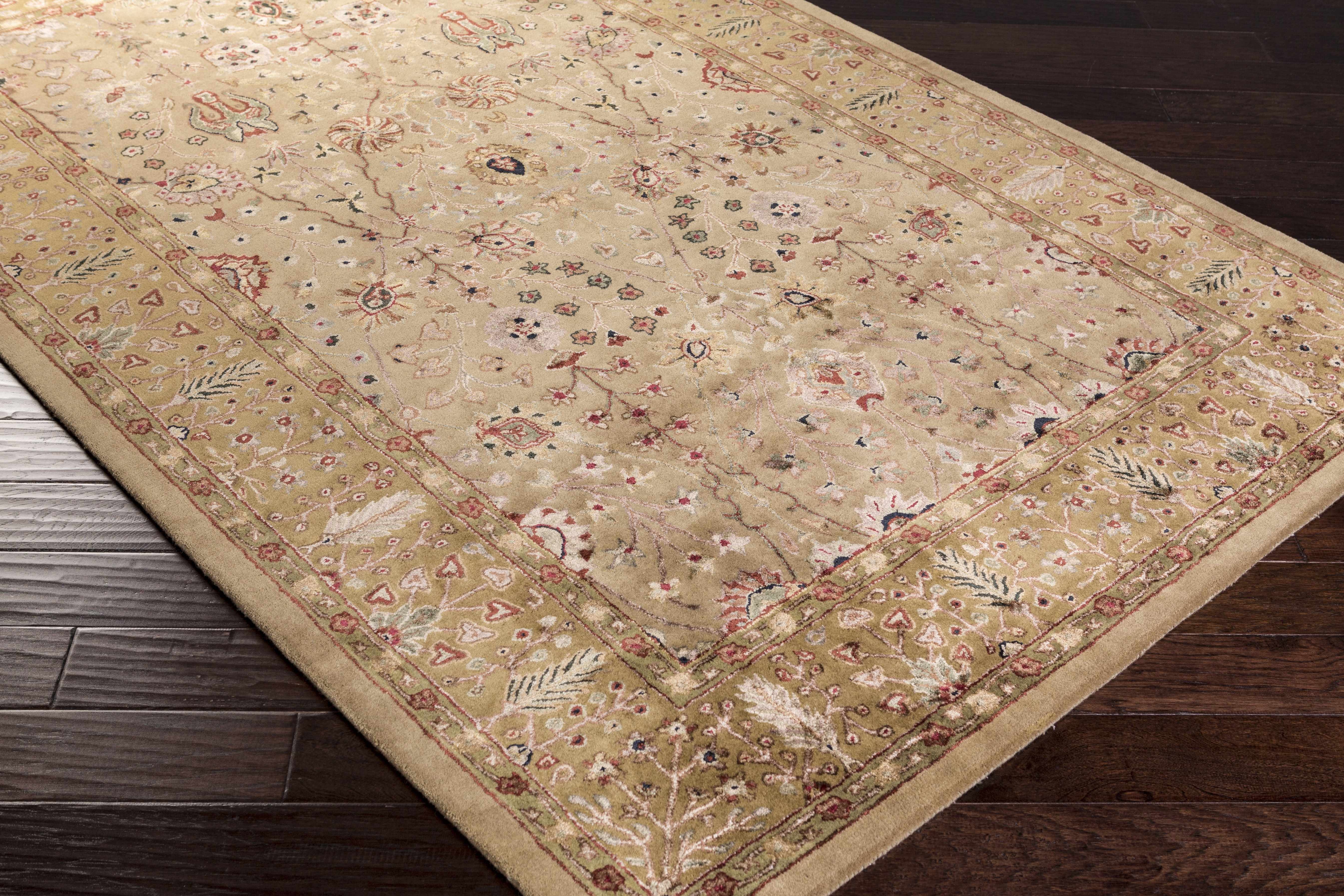 Pwyll Beige Damask Area Rug - Clearance - Image 6