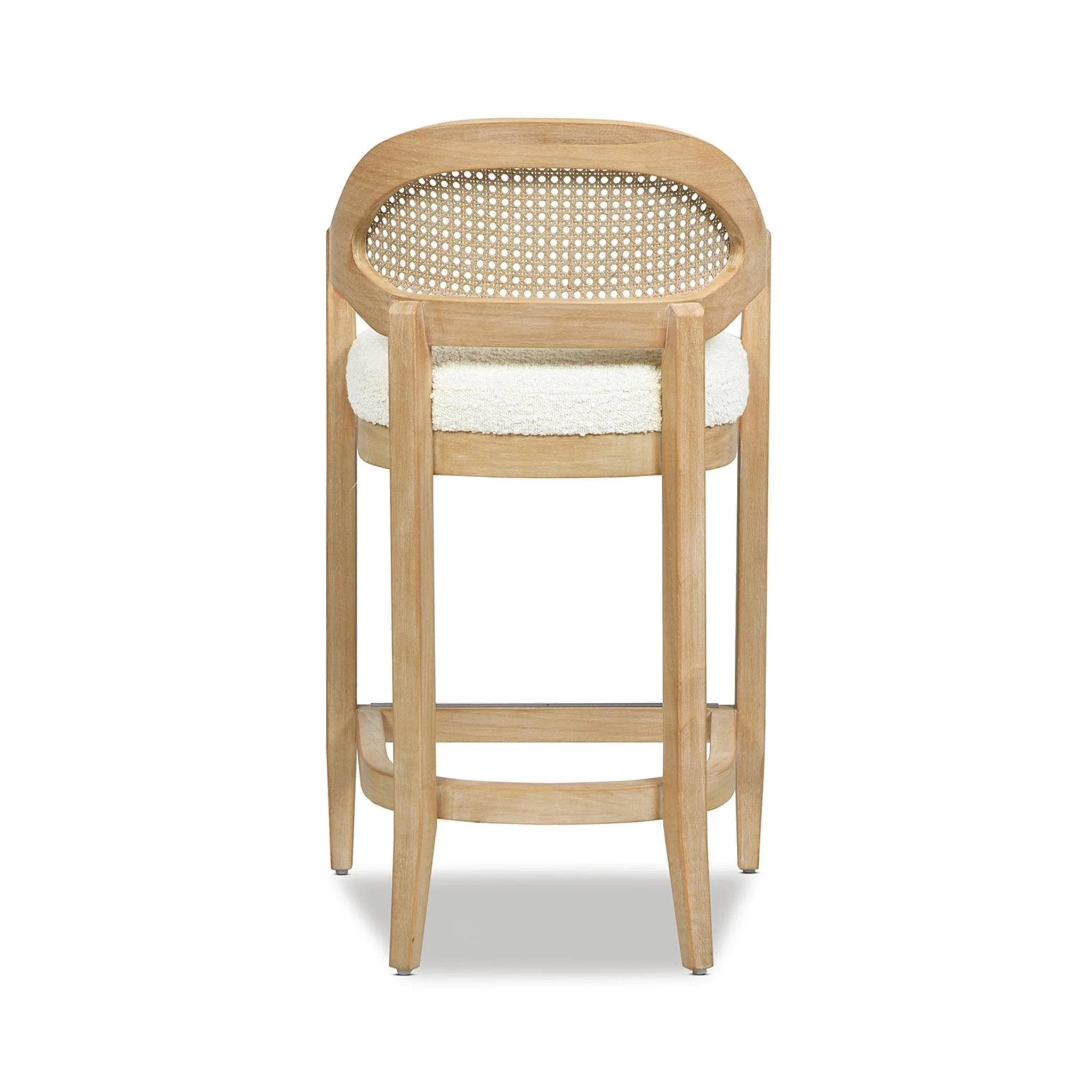 Pyrla 26" Upholstered Counter Stool with Curved Cane Back and Wood Legs - Image 21