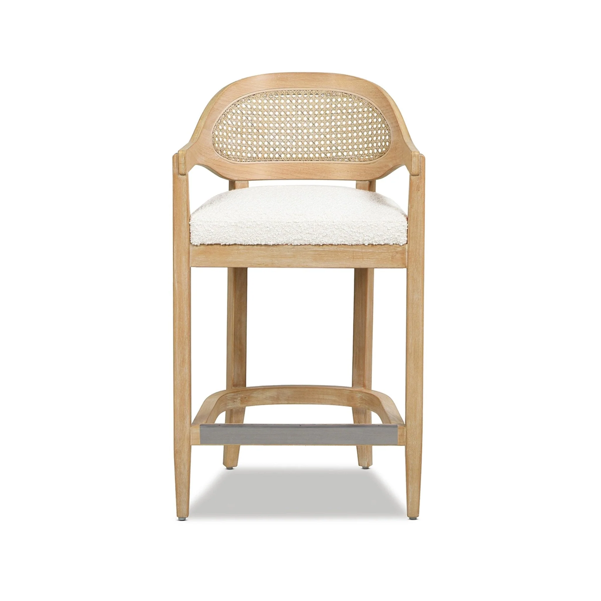 Pyrla 26" Upholstered Counter Stool with Curved Cane Back and Wood Legs - Image 22
