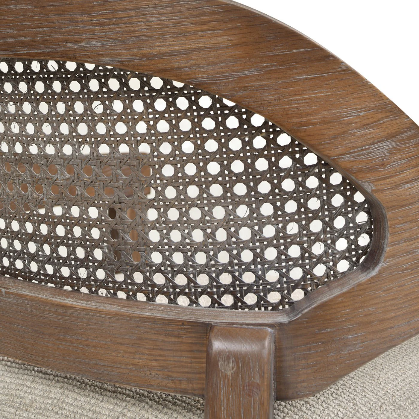 Pyrla 26" Upholstered Counter Stool with Curved Cane Back and Wood Legs - Image 6