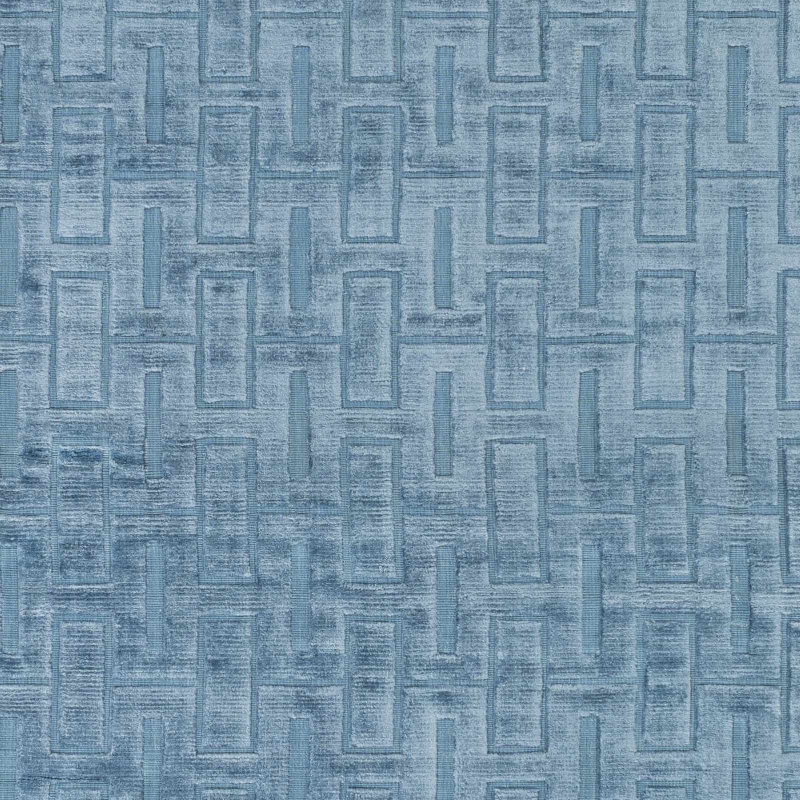 Quealy Blue Patterned 3x5 Small Viscose Rug - Clearance - Image 4