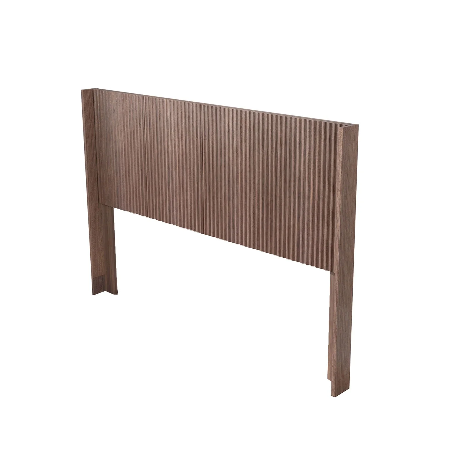 Queen Headboard Only, Fluted Panel Design - Walnut - Image 3