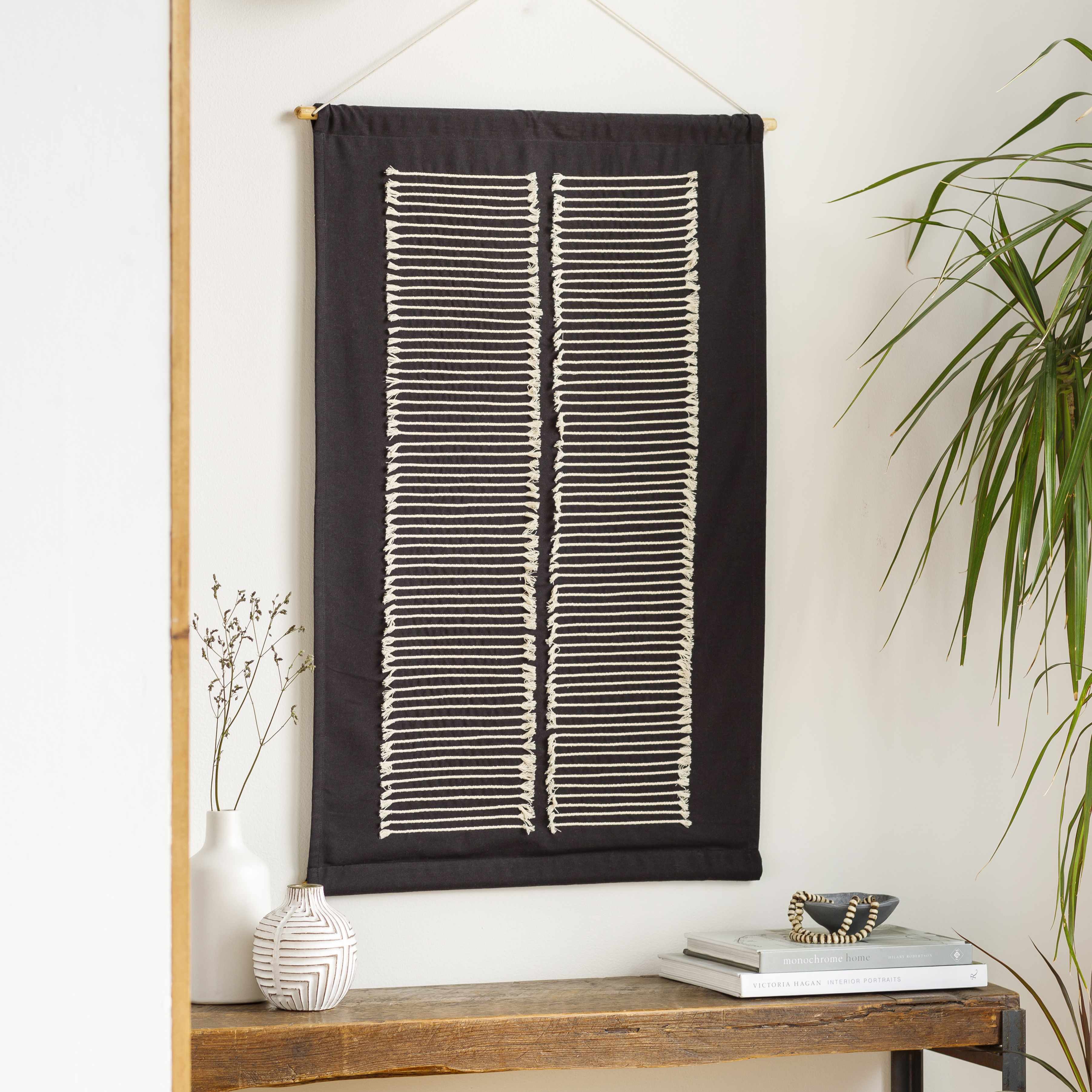 Queen Navy Fringed Wall Hanging - Image 4