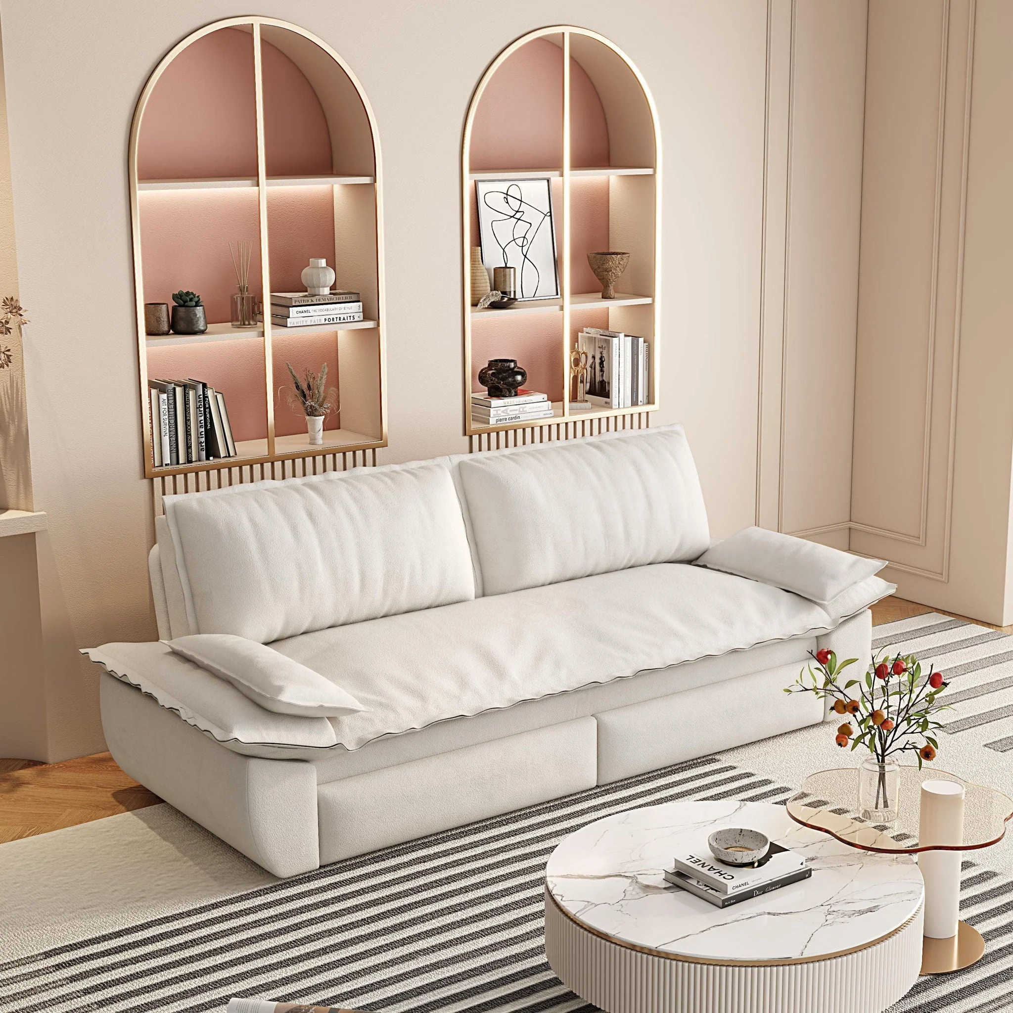Queen Pull Out Sofa Bed, 3 In 1 Convertible Sleeper Sofa - Image 10