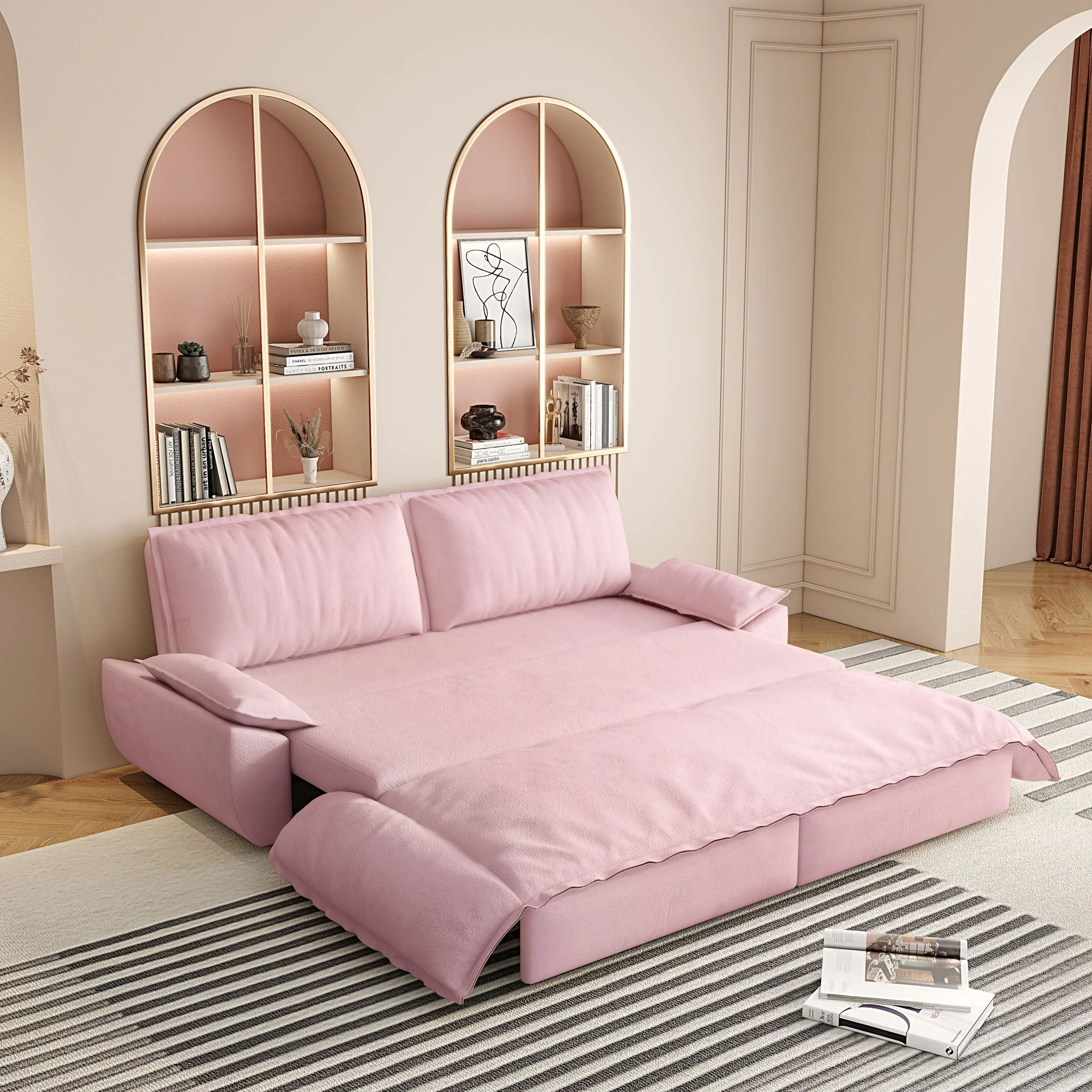 Queen Pull Out Sofa Bed, 3 In 1 Convertible Sleeper Sofa - Image 17