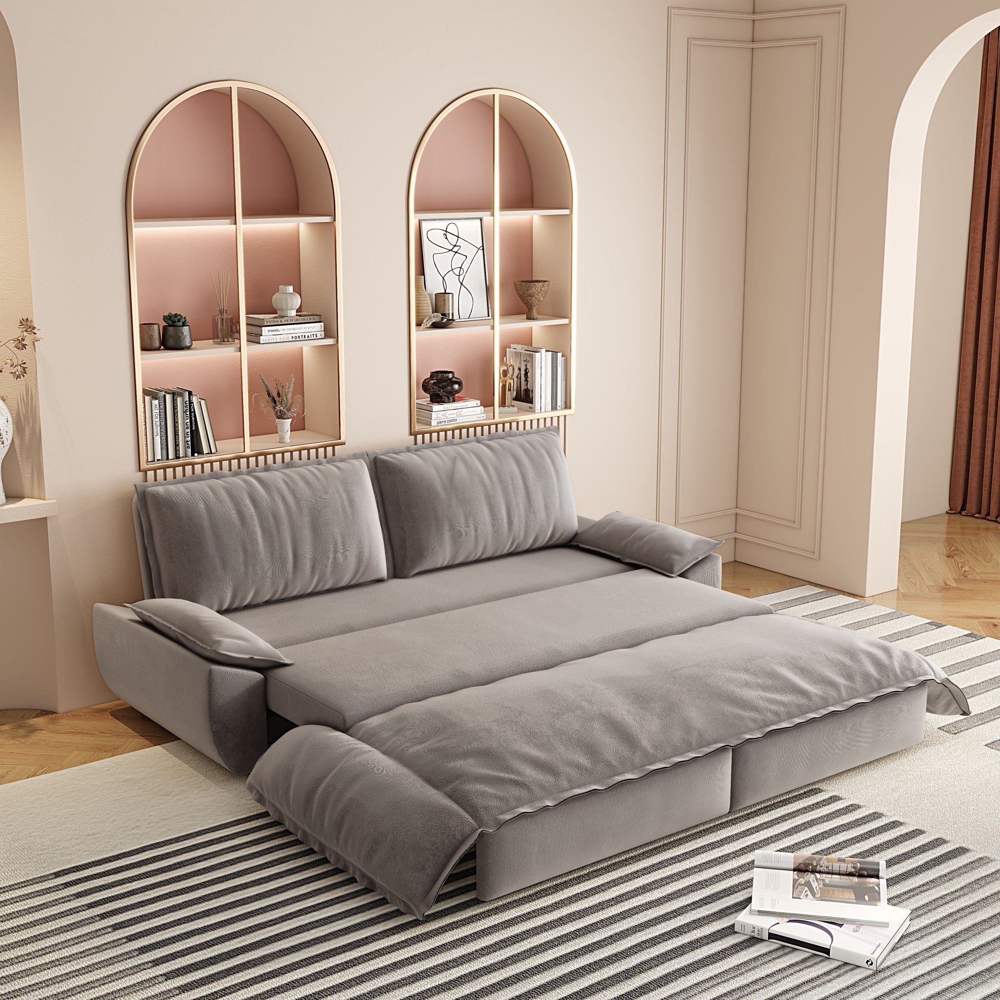 Queen Pull Out Sofa Bed, 3 In 1 Convertible Sleeper Sofa - Image 18