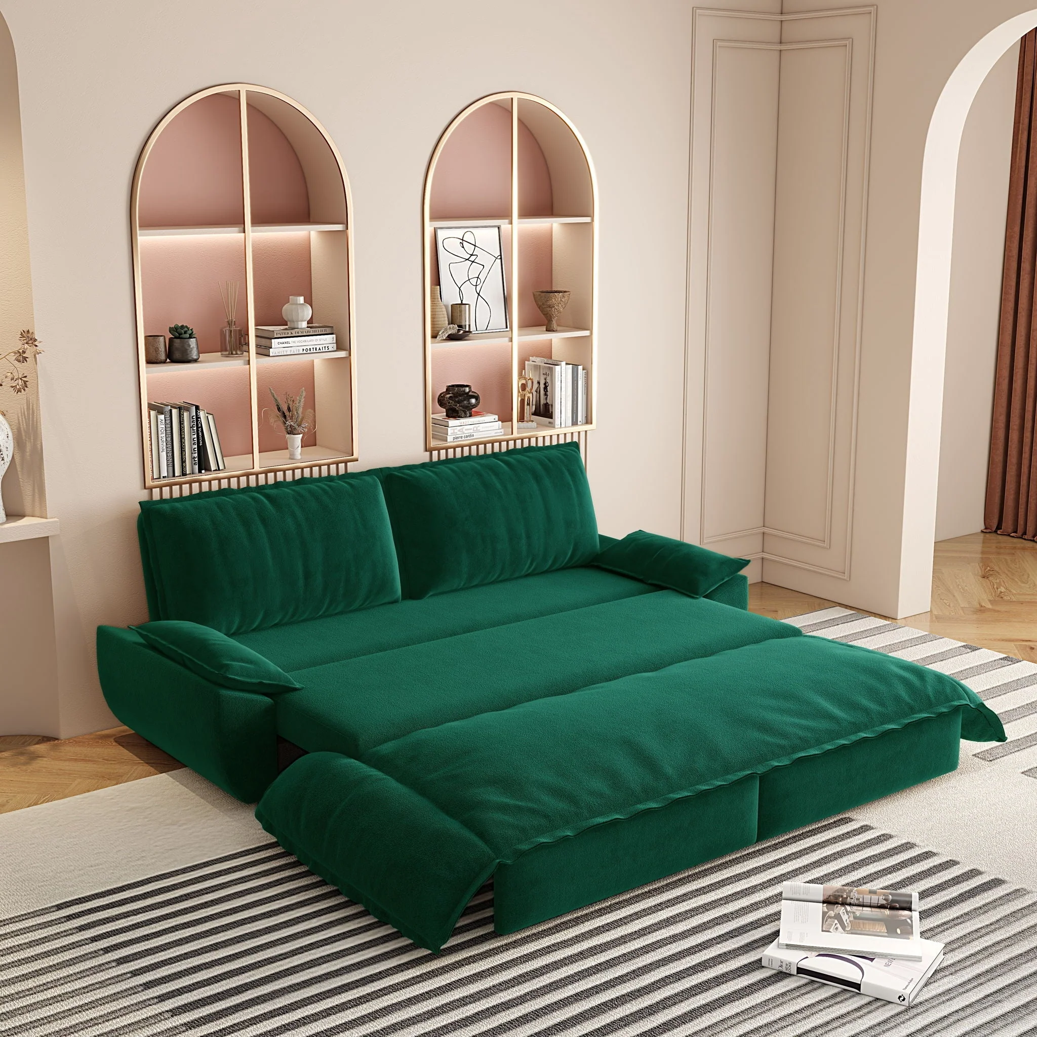 Queen Pull Out Sofa Bed, 3 In 1 Convertible Sleeper Sofa - Image 21
