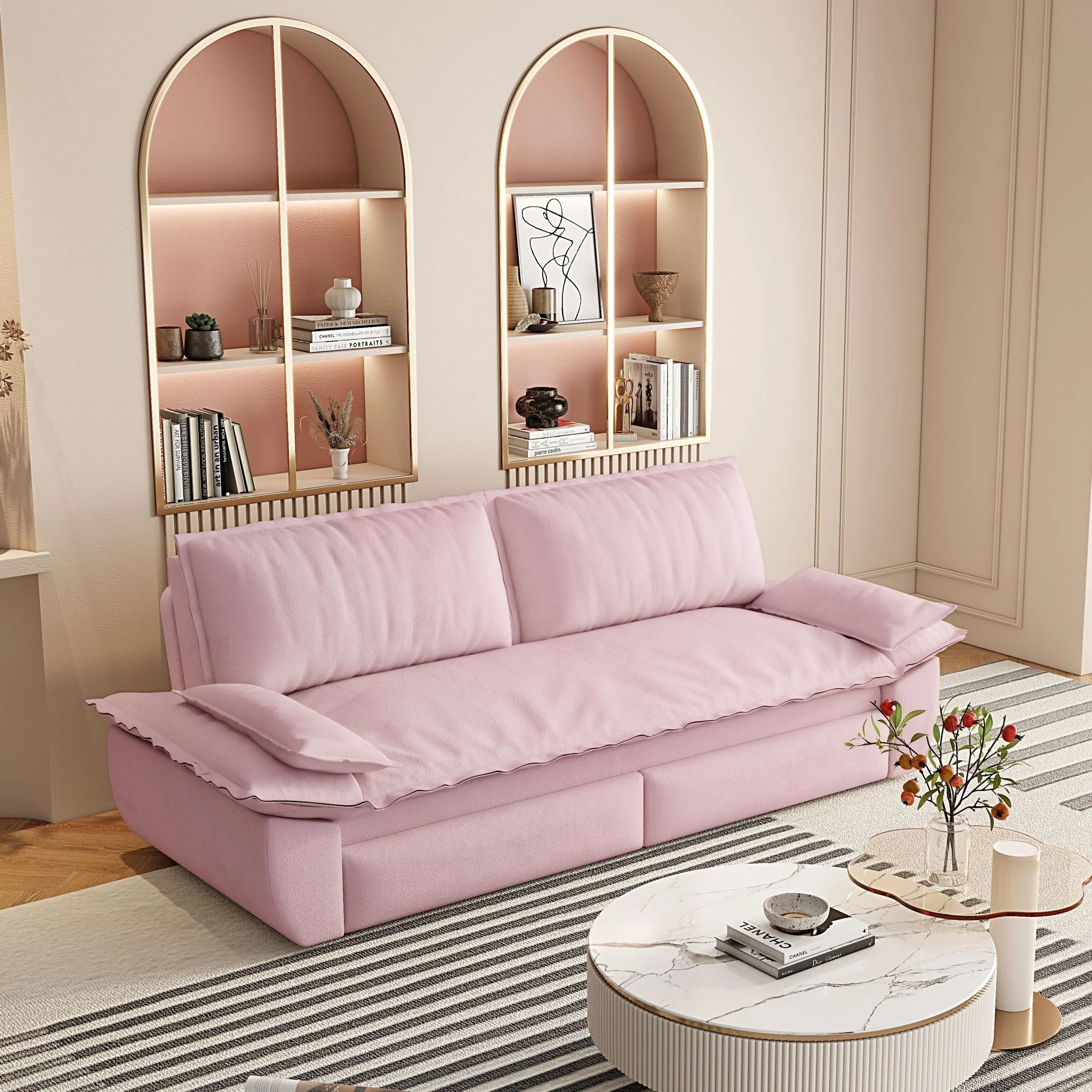 Queen Pull Out Sofa Bed, 3 In 1 Convertible Sleeper Sofa - Image 22