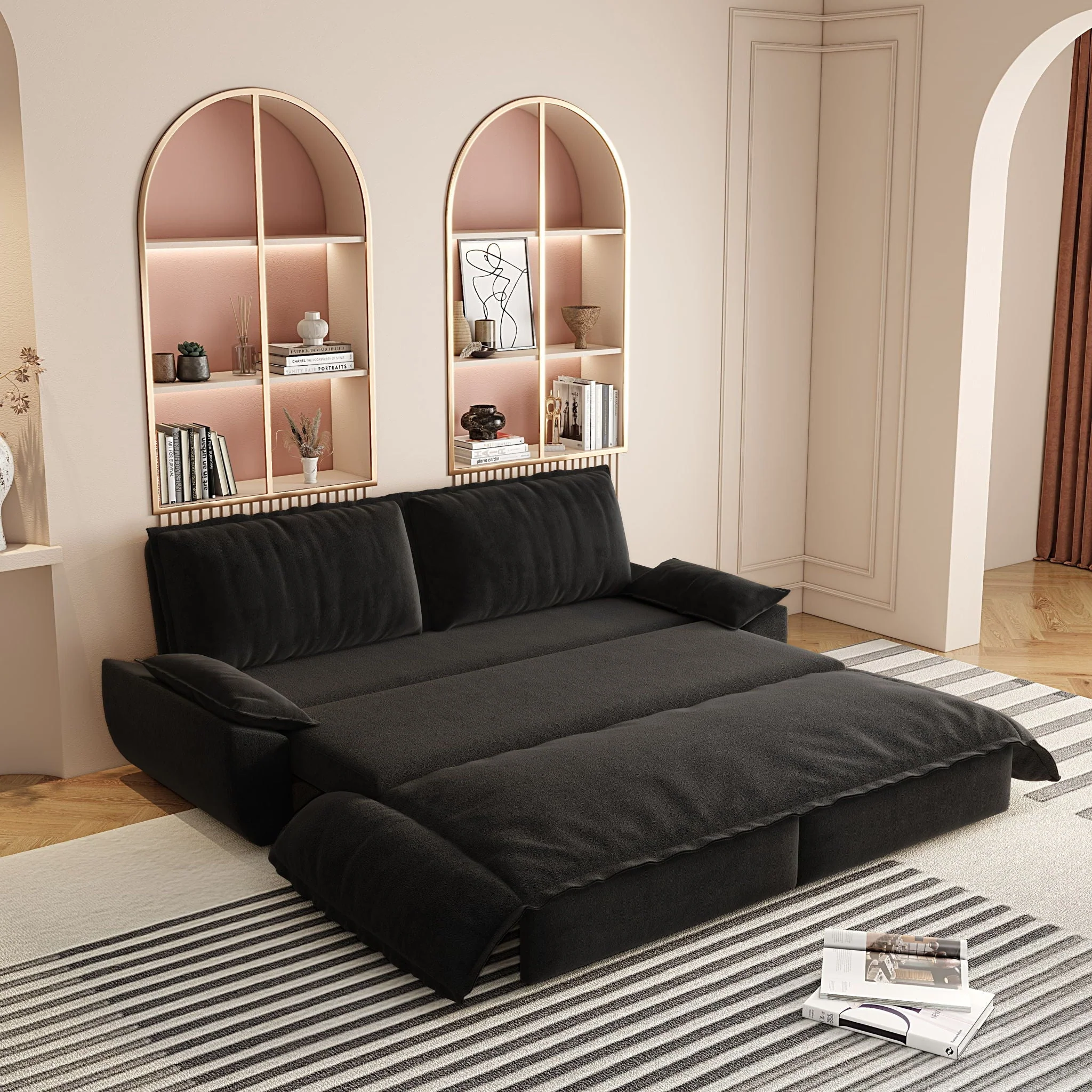 Queen Pull Out Sofa Bed, 3 In 1 Convertible Sleeper Sofa - Image 8