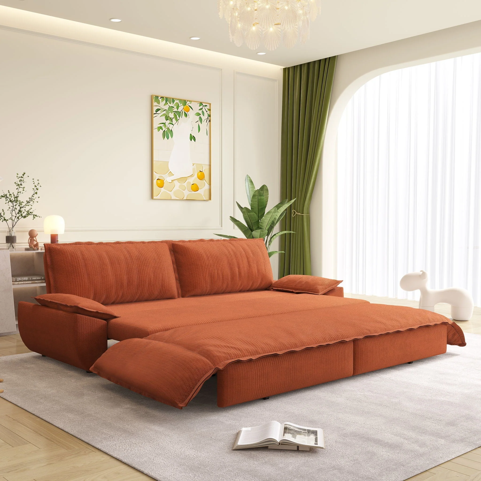 Queen Pull Out Sofa Bed, 3 In 1 Convertible Sleeper Sofa - Image 9