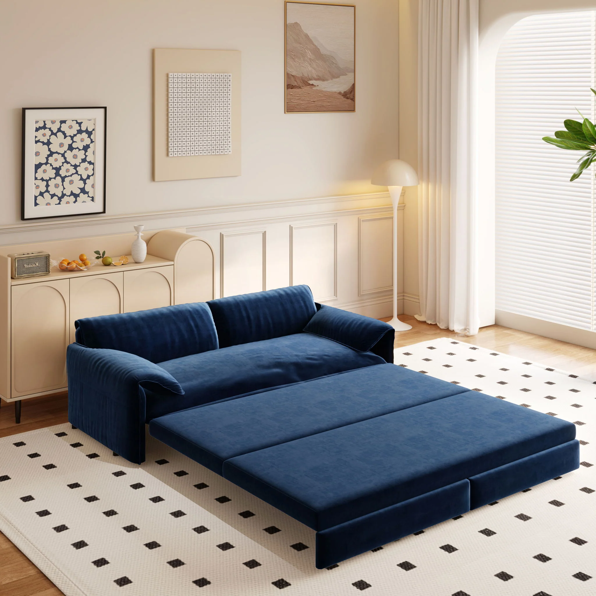 Queen Pull Out Sofa Bed, 3 In 1 Convertible Sleeper Sofa With Side Storage - Image 10