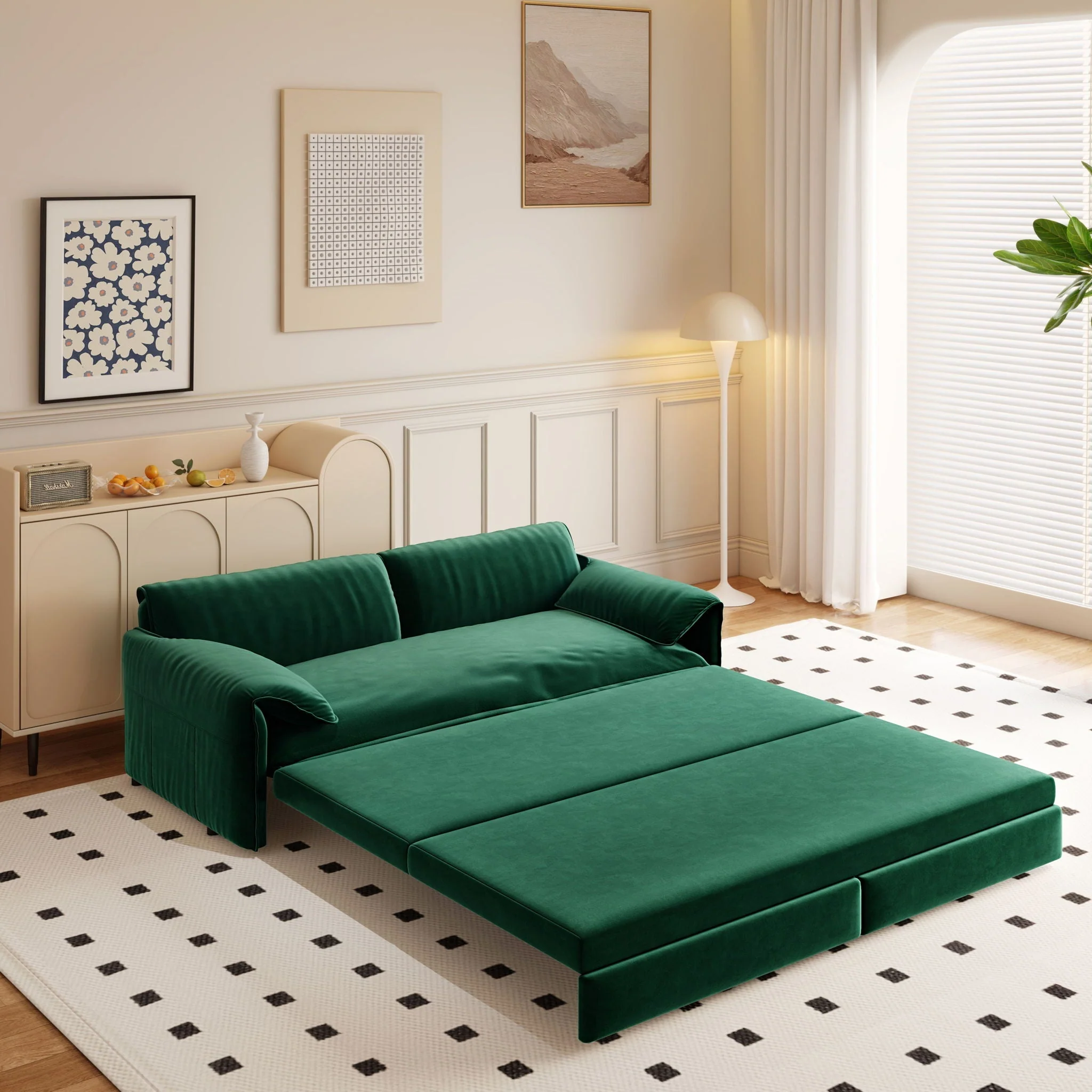 Queen Pull Out Sofa Bed, 3 In 1 Convertible Sleeper Sofa With Side Storage - Image 7