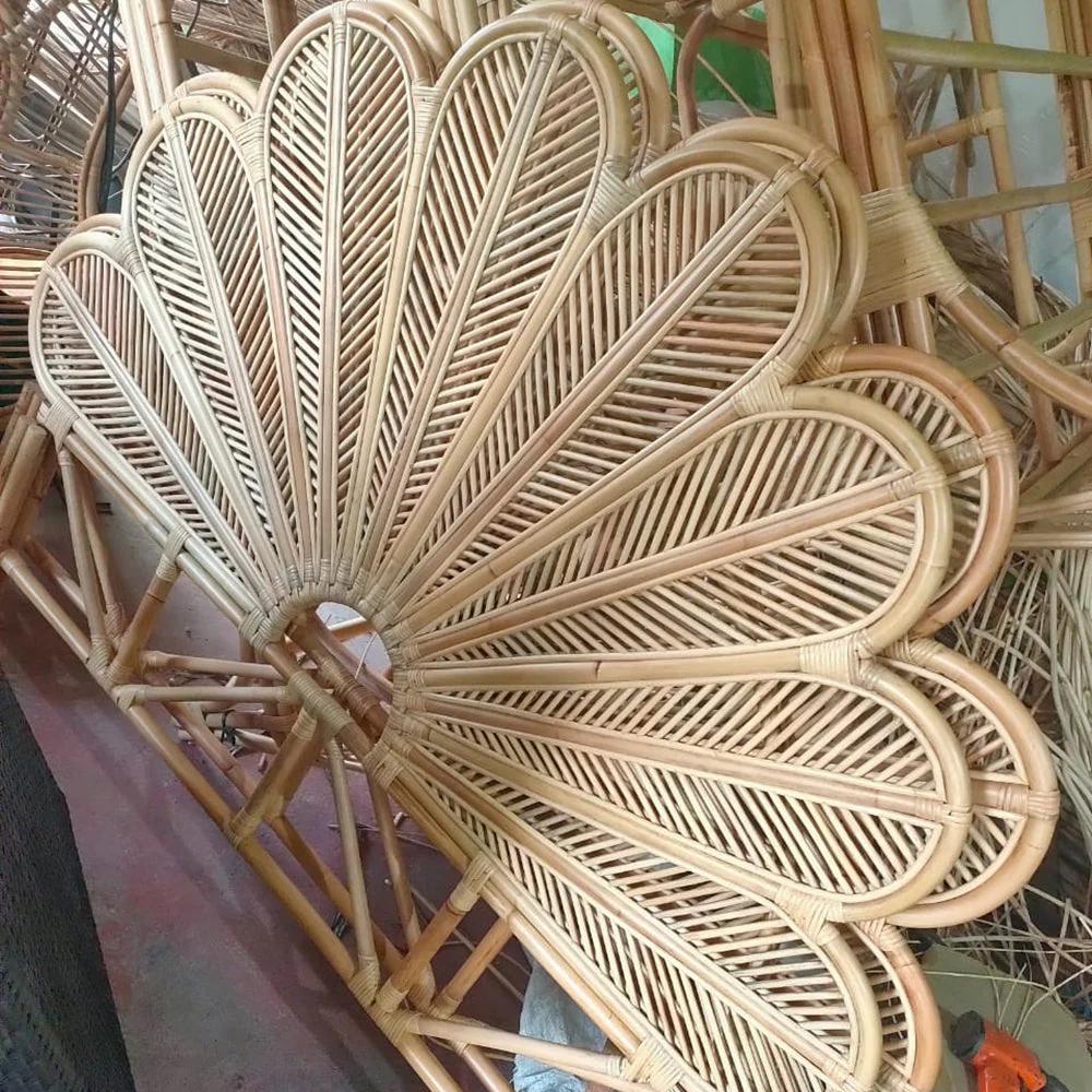 Queen Rattan Headboard 60in Handmade Wicker Boho Bedhead - Image 4