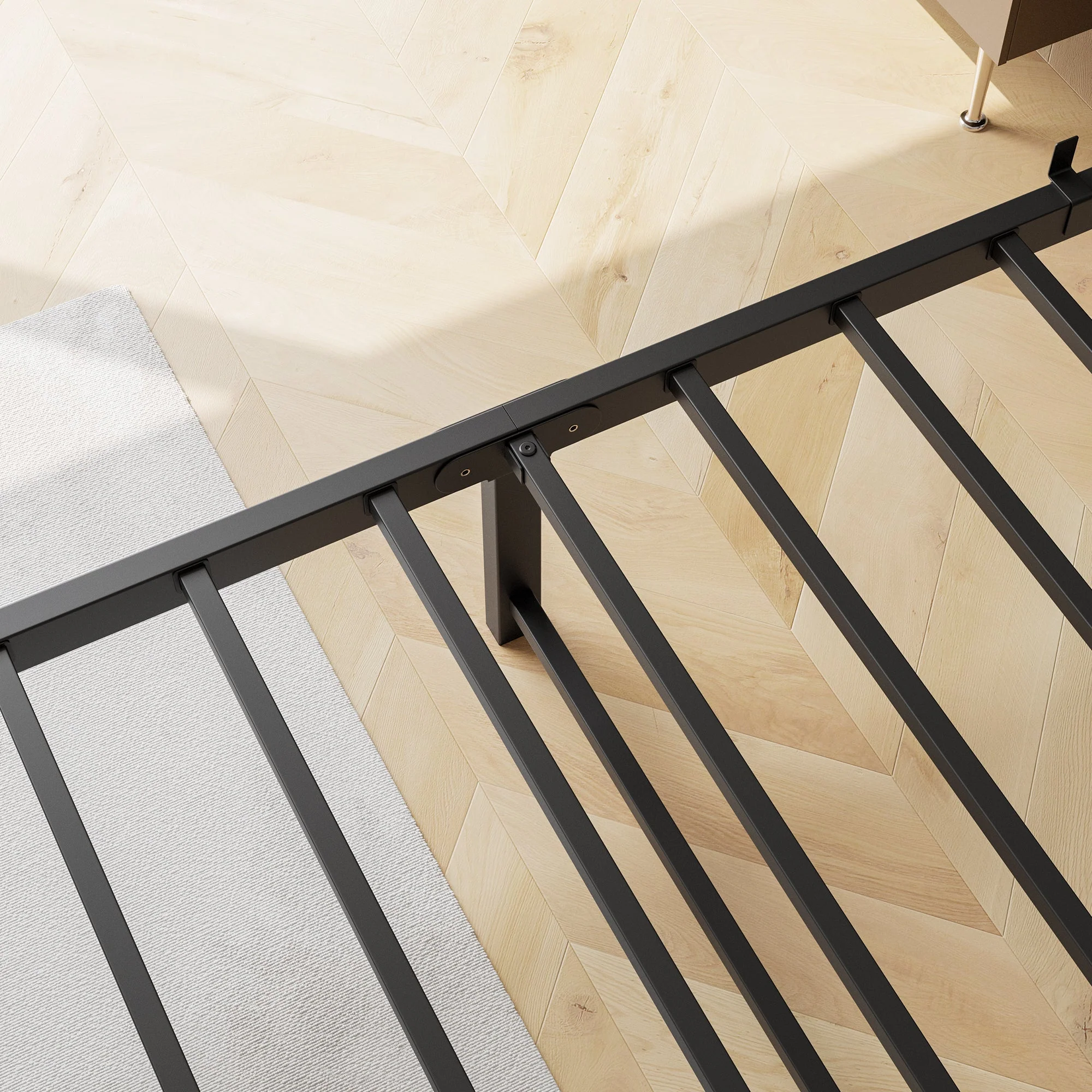 Queen Size Bed Frame with Storage Headboard and Charging Station - Image 3