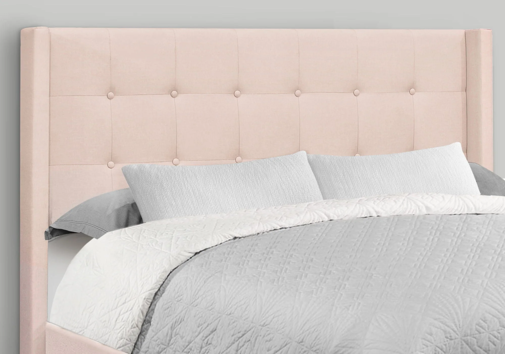 Queen Size Bed Upholstered - Pink - Image 4