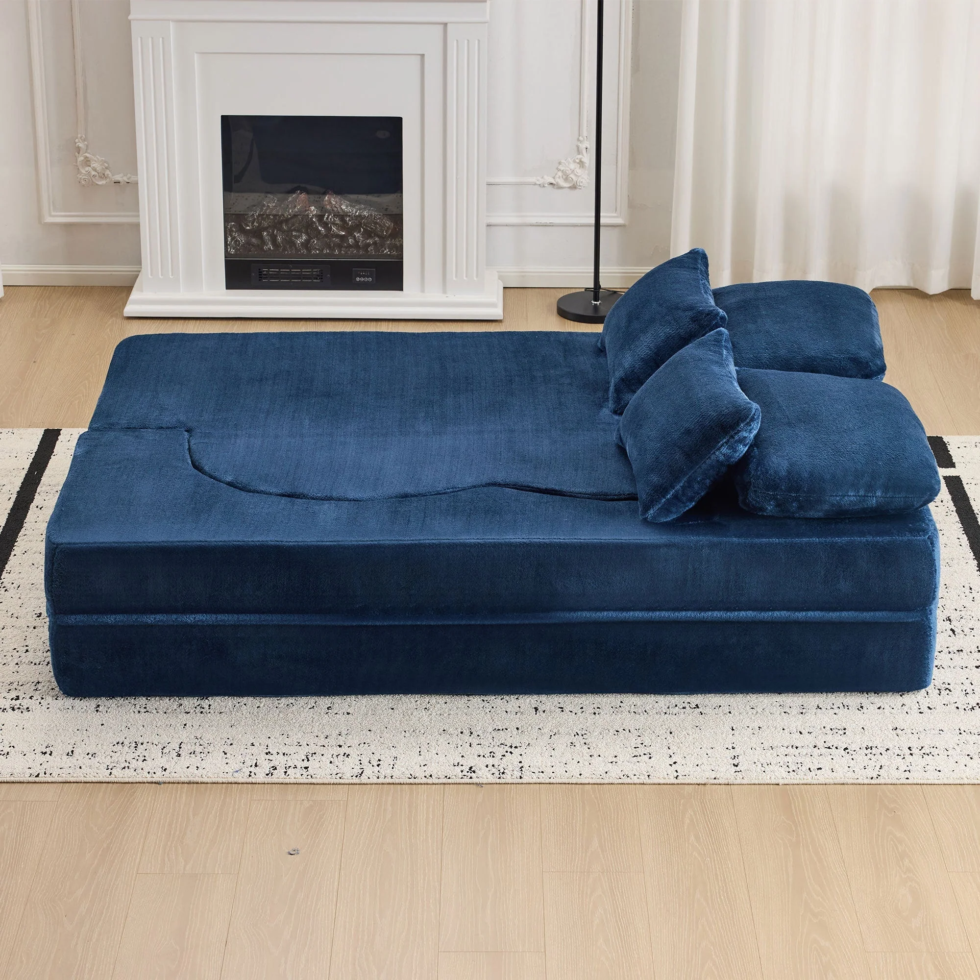 Queen Size Foldable Sofa Bed Chenille Futon Couch - Image 13
