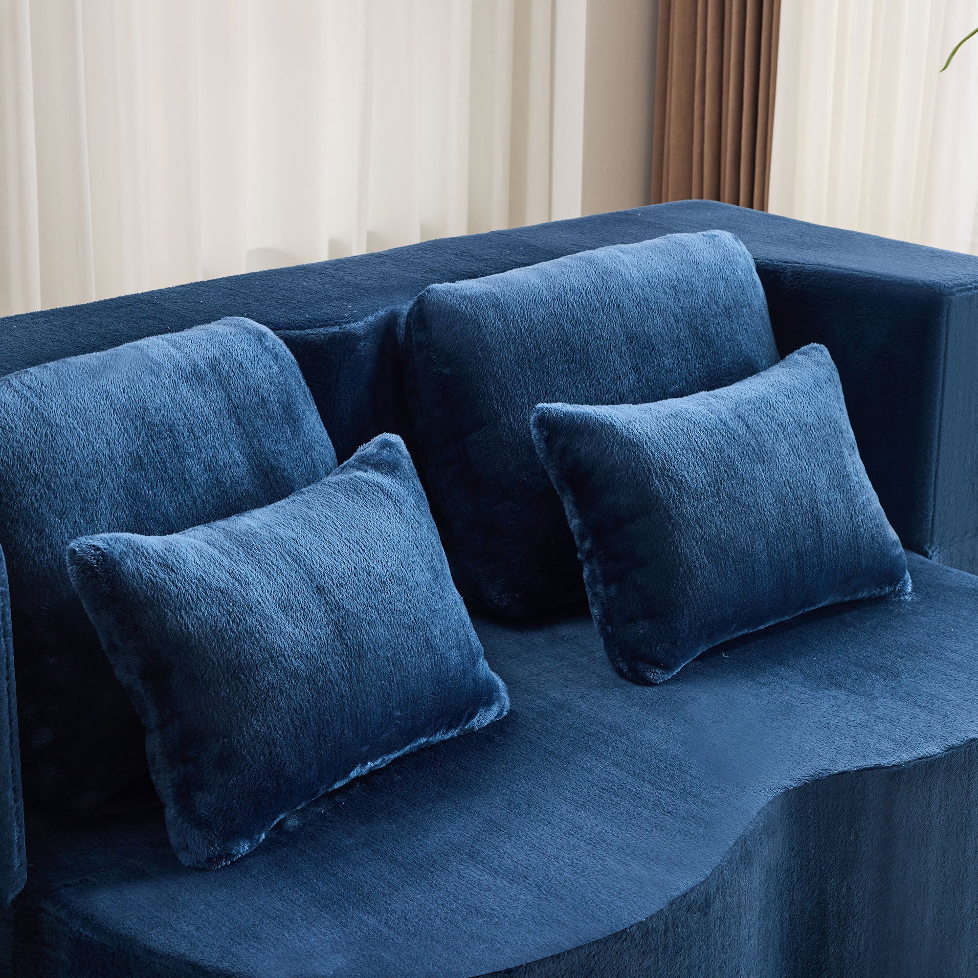 Queen Size Foldable Sofa Bed Chenille Futon Couch - Image 24