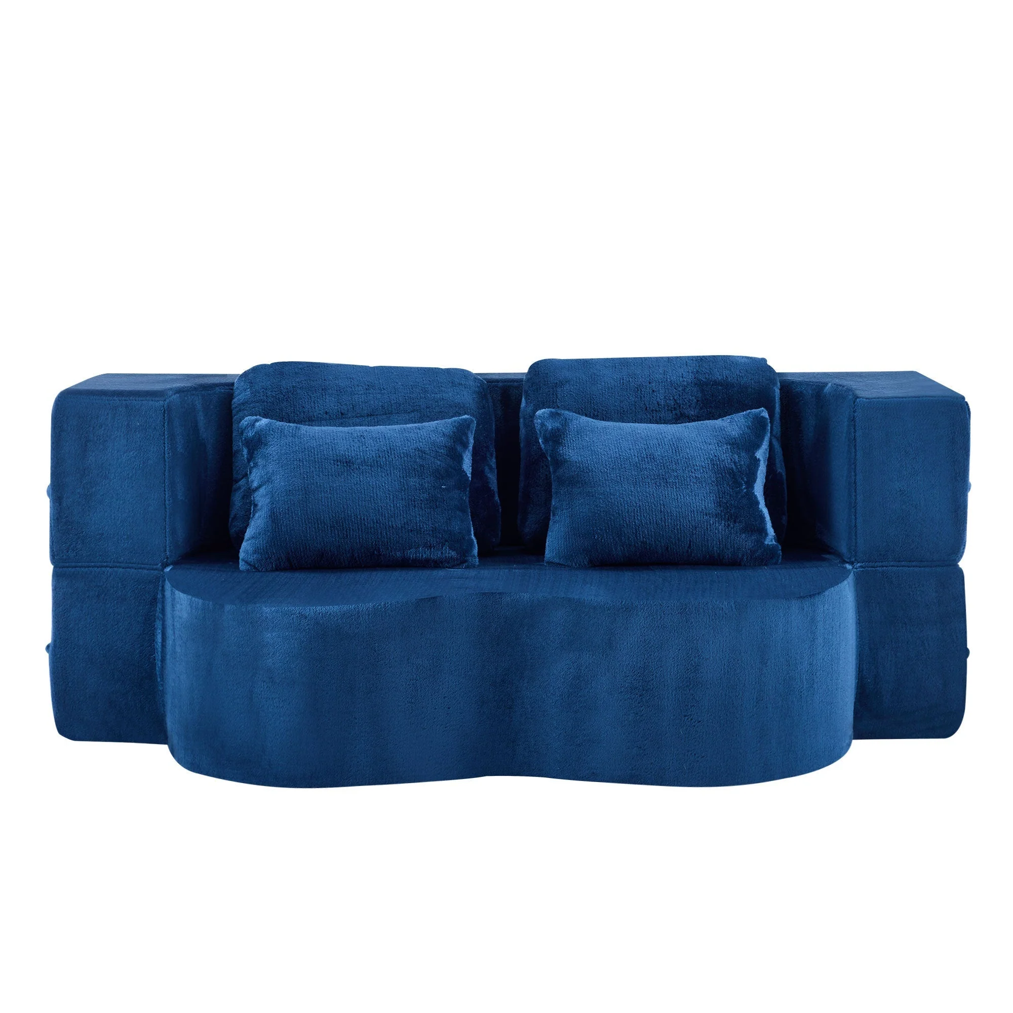 Queen Size Foldable Sofa Bed Chenille Futon Couch - Image 25