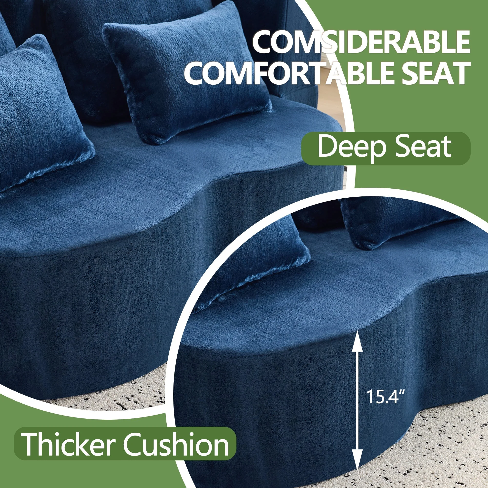Queen Size Foldable Sofa Bed Chenille Futon Couch - Image 8