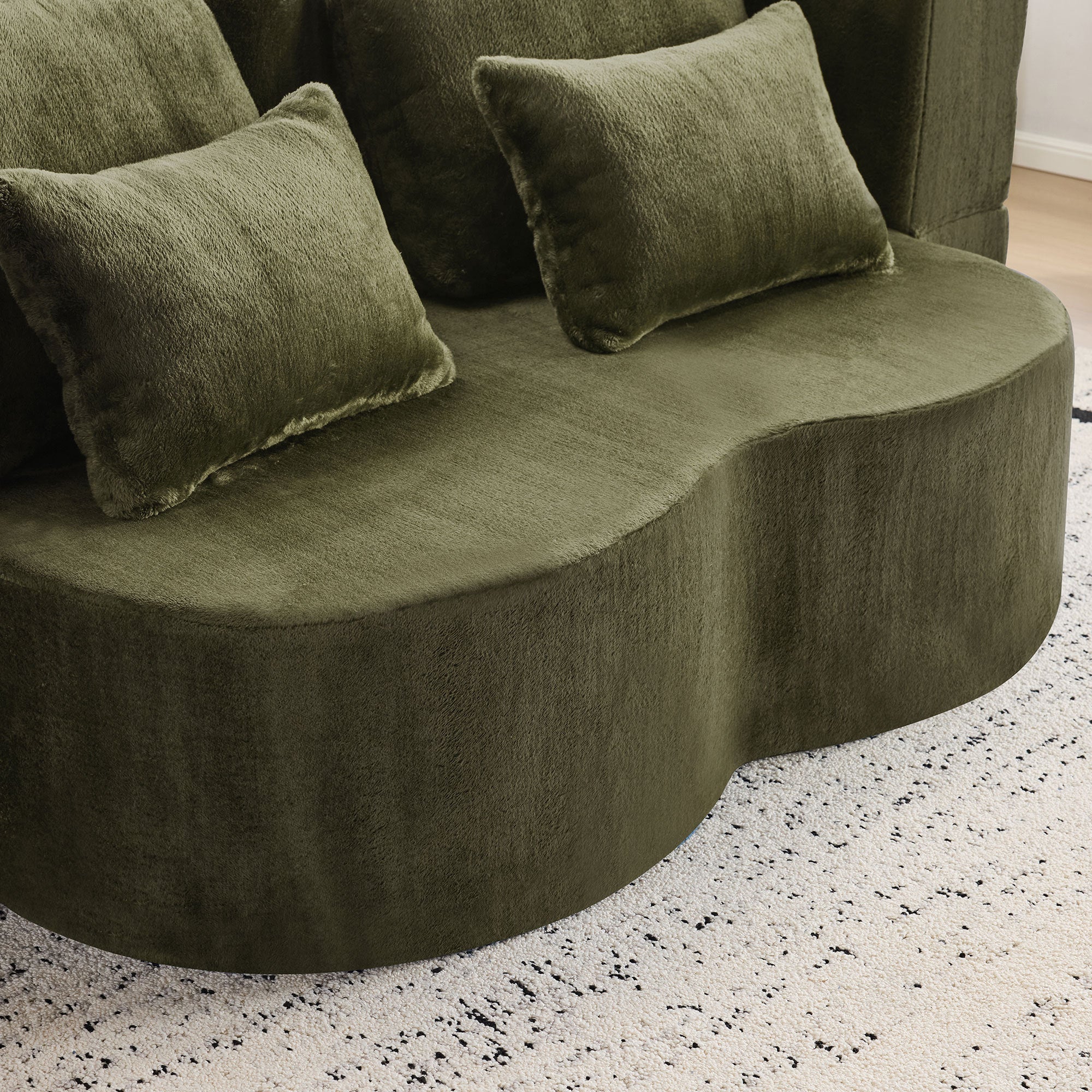 Queen Size Foldable Sofa Bed Chenille Futon Sofa Couch - Image 10