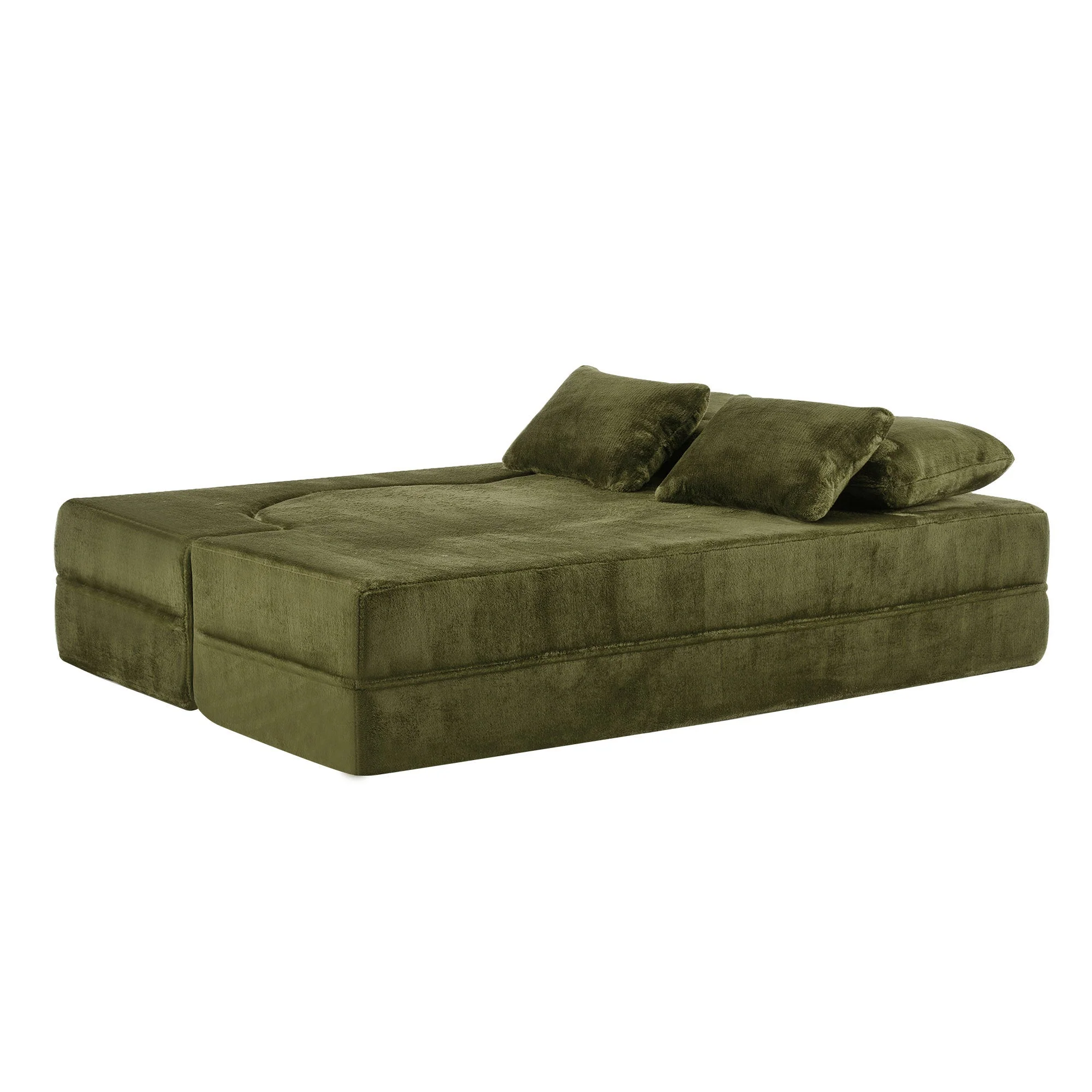 Queen Size Foldable Sofa Bed Chenille Futon Sofa Couch - Image 20