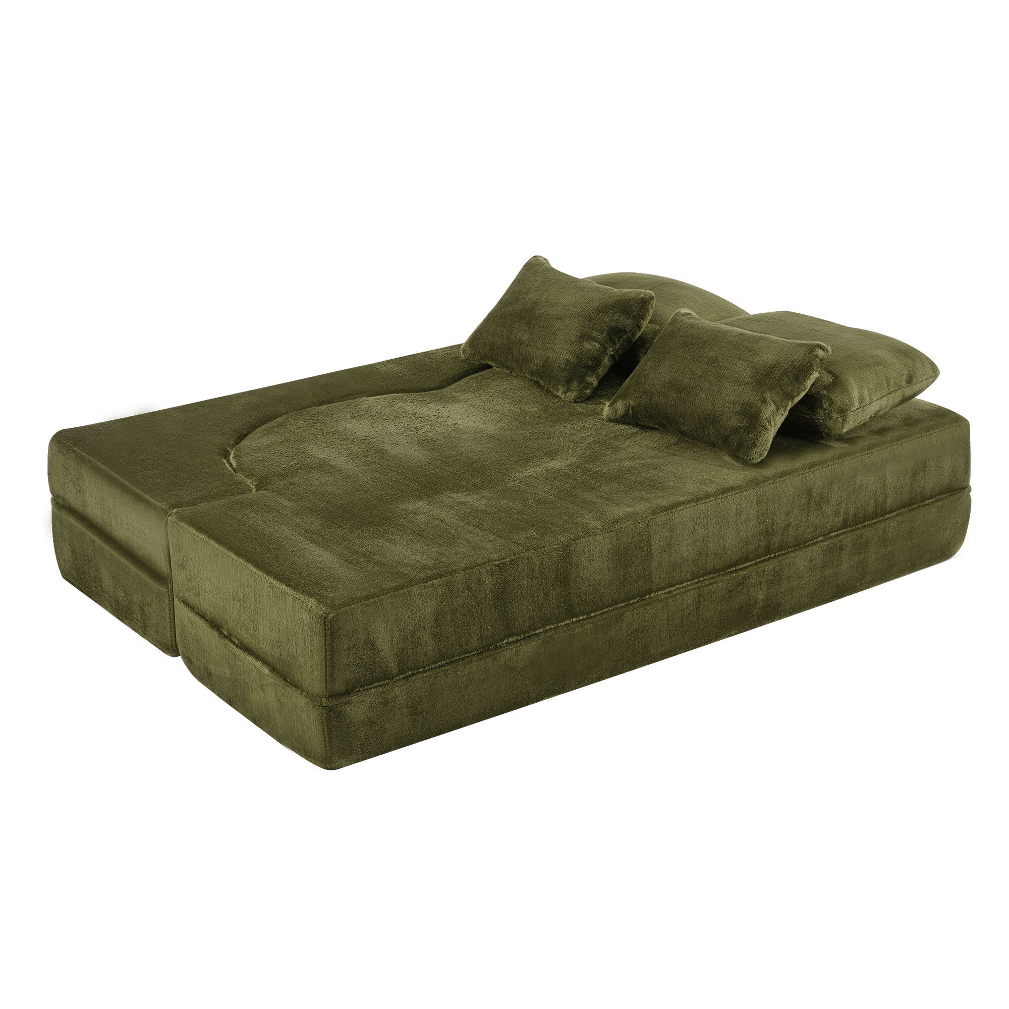 Queen Size Foldable Sofa Bed Chenille Futon Sofa Couch - Image 21