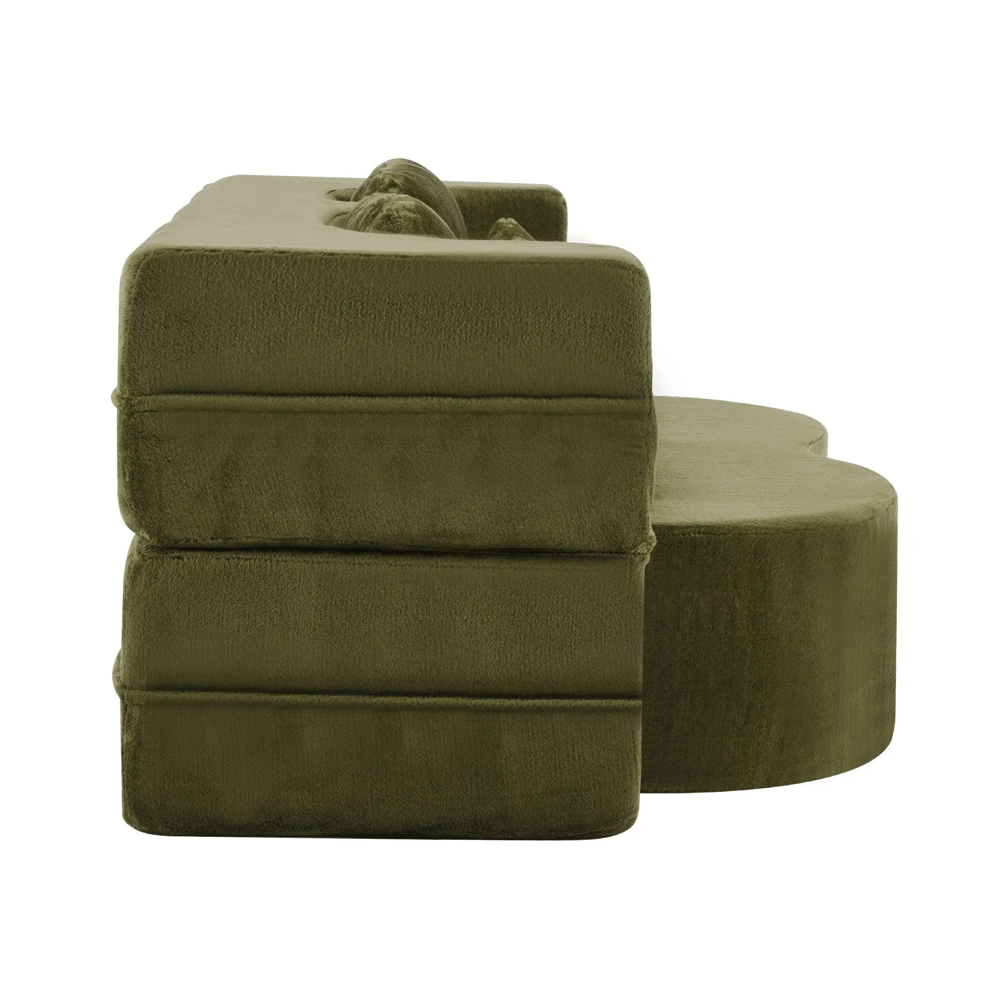 Queen Size Foldable Sofa Bed Chenille Futon Sofa Couch - Image 22