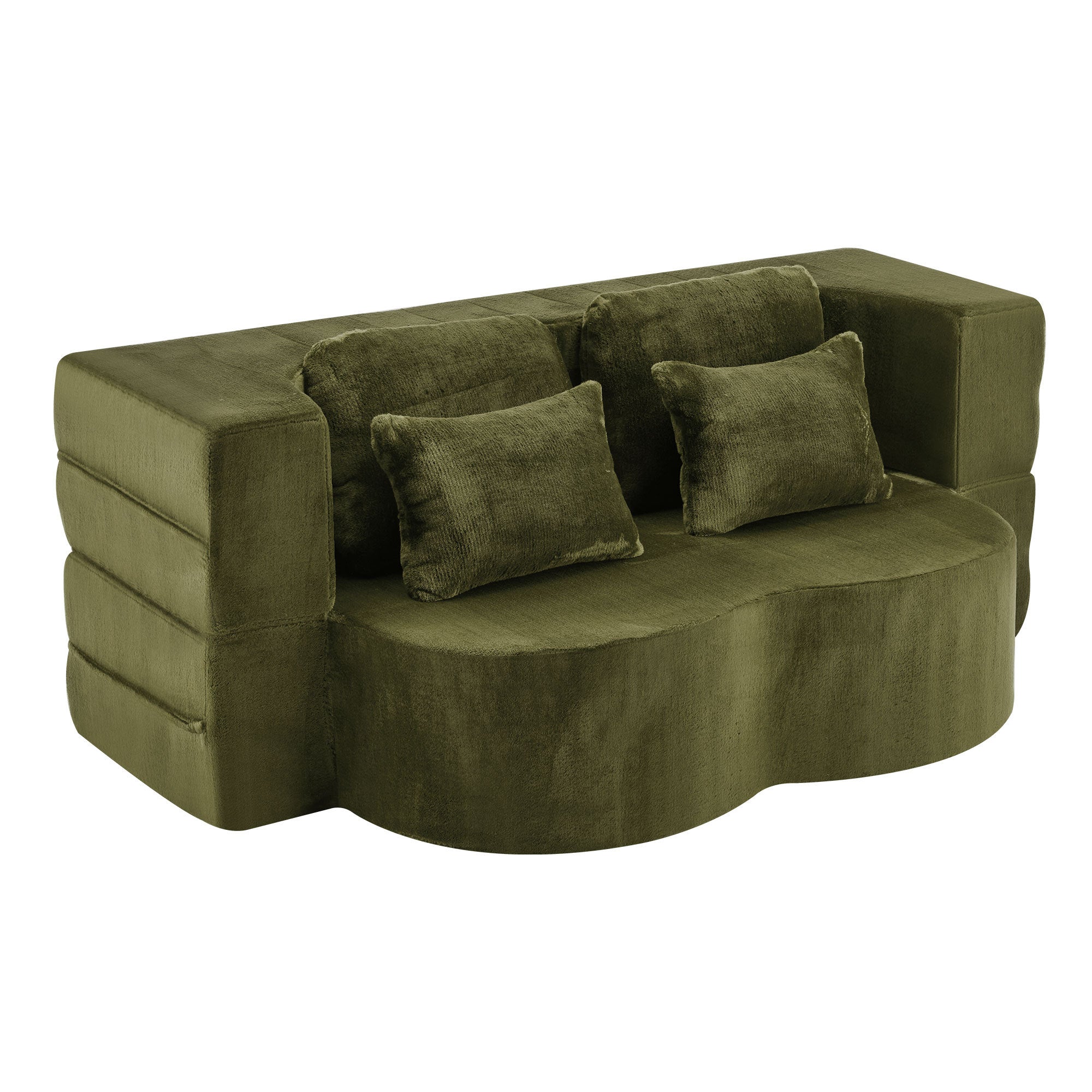 Queen Size Foldable Sofa Bed Chenille Futon Sofa Couch - Image 23
