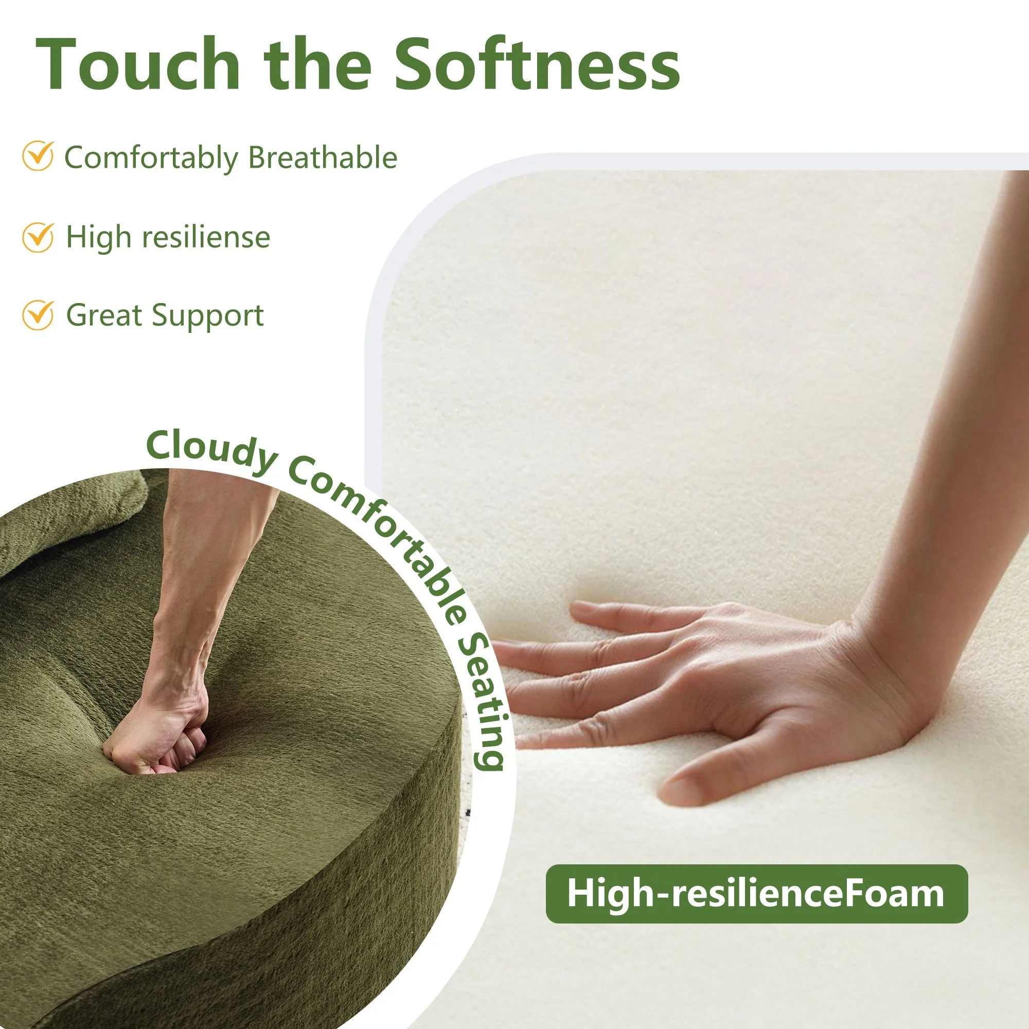 Queen Size Foldable Sofa Bed Chenille Futon Sofa Couch - Image 5