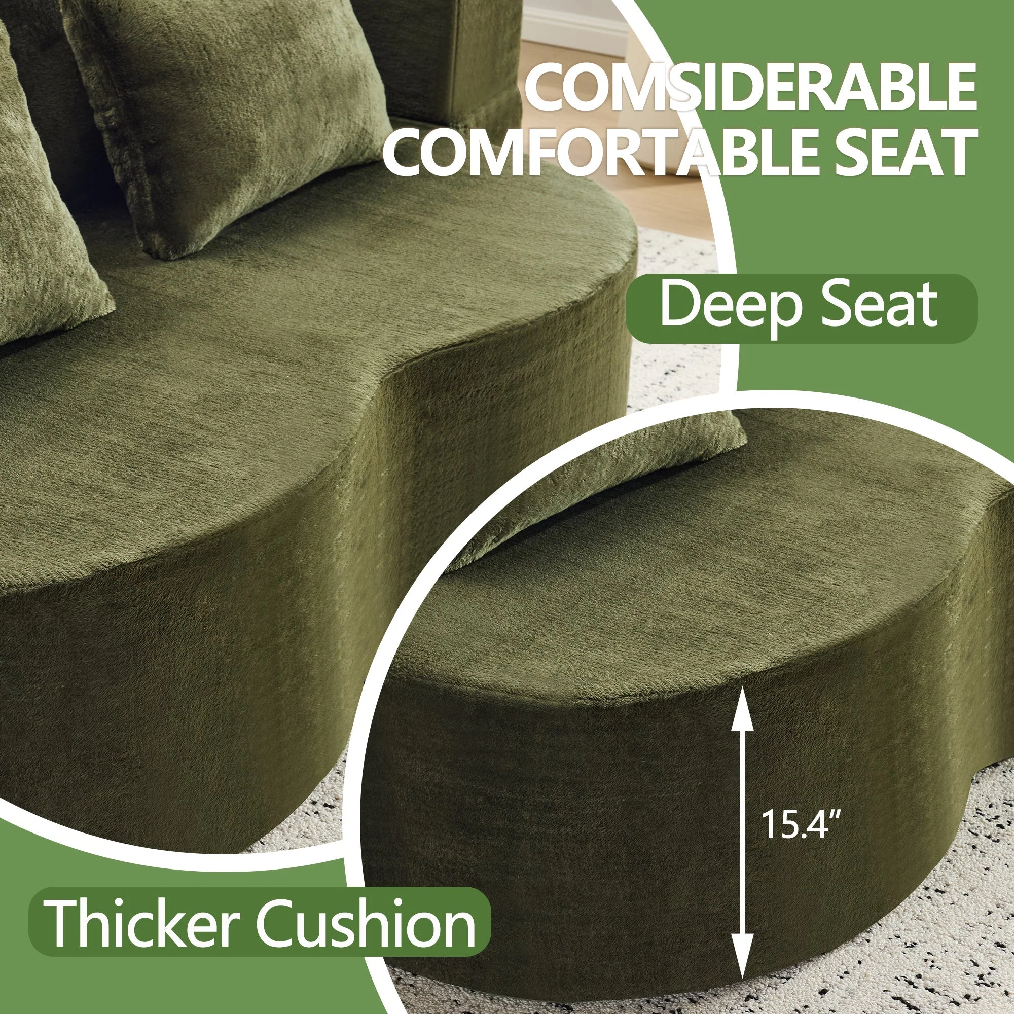 Queen Size Foldable Sofa Bed Chenille Futon Sofa Couch - Image 8
