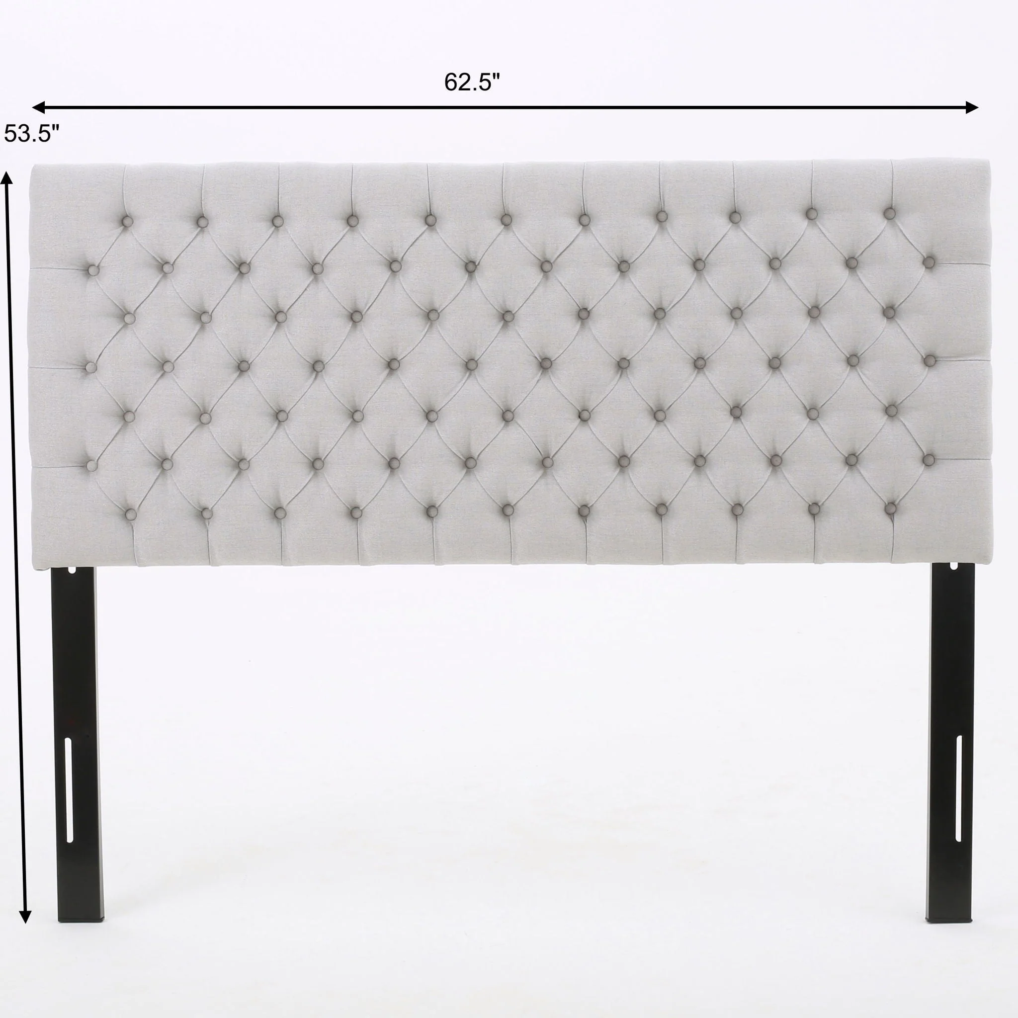 Queen Size Headboard With Button Tufting - Light Gray - Image 3