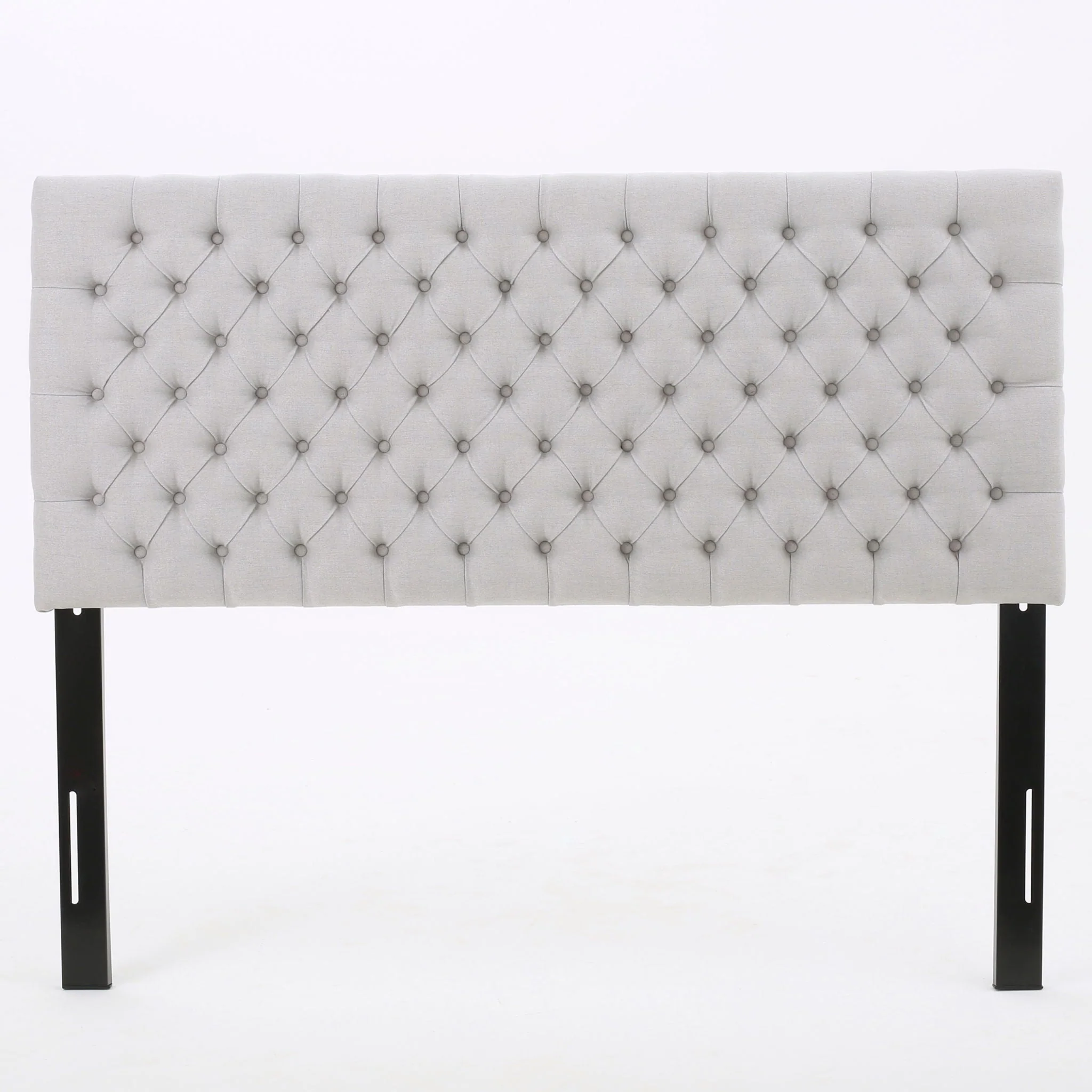 Queen Size Headboard With Button Tufting - Light Gray - Image 4