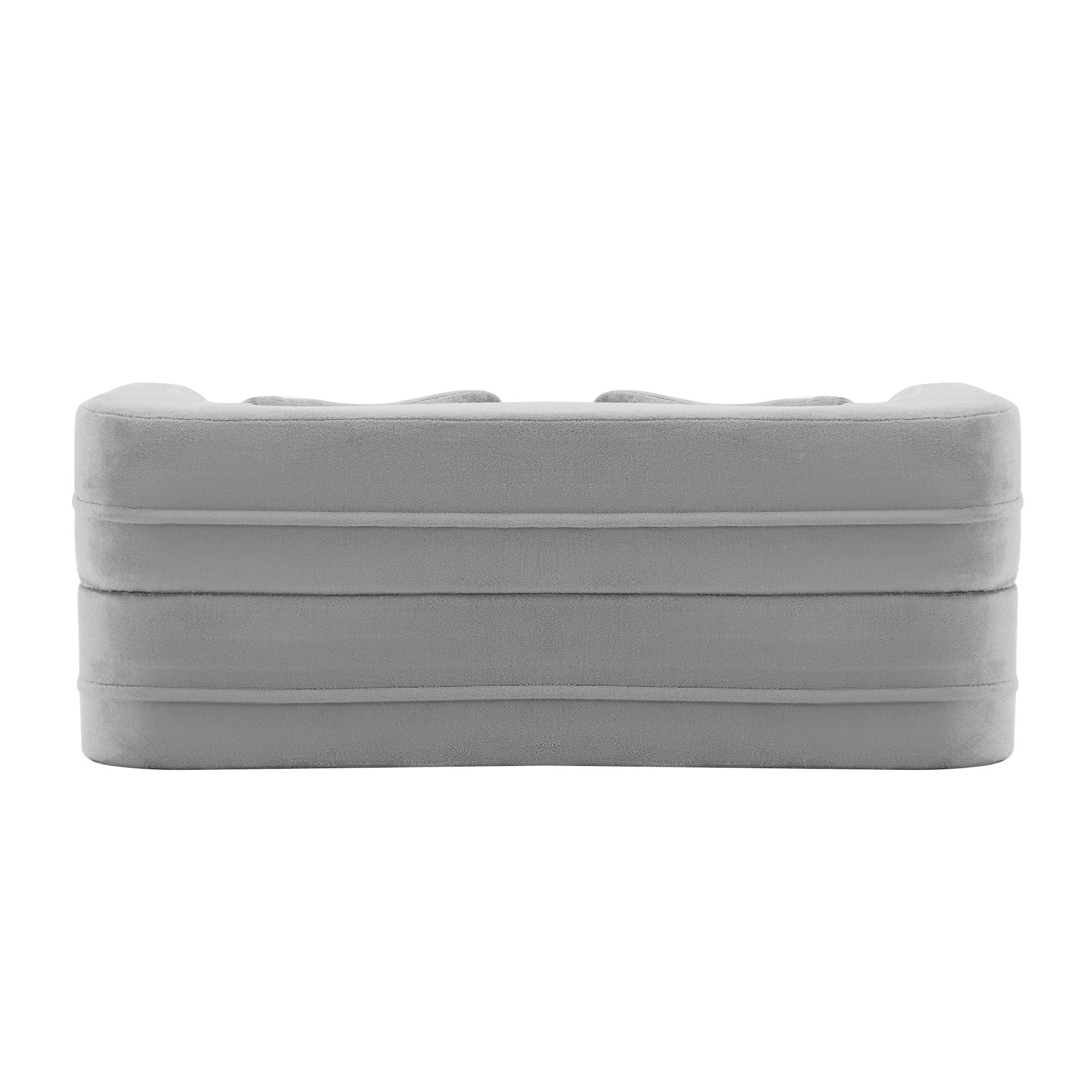 Queen Size Modern Light Grey Floor Sofa with 4 Pillows - Image 25