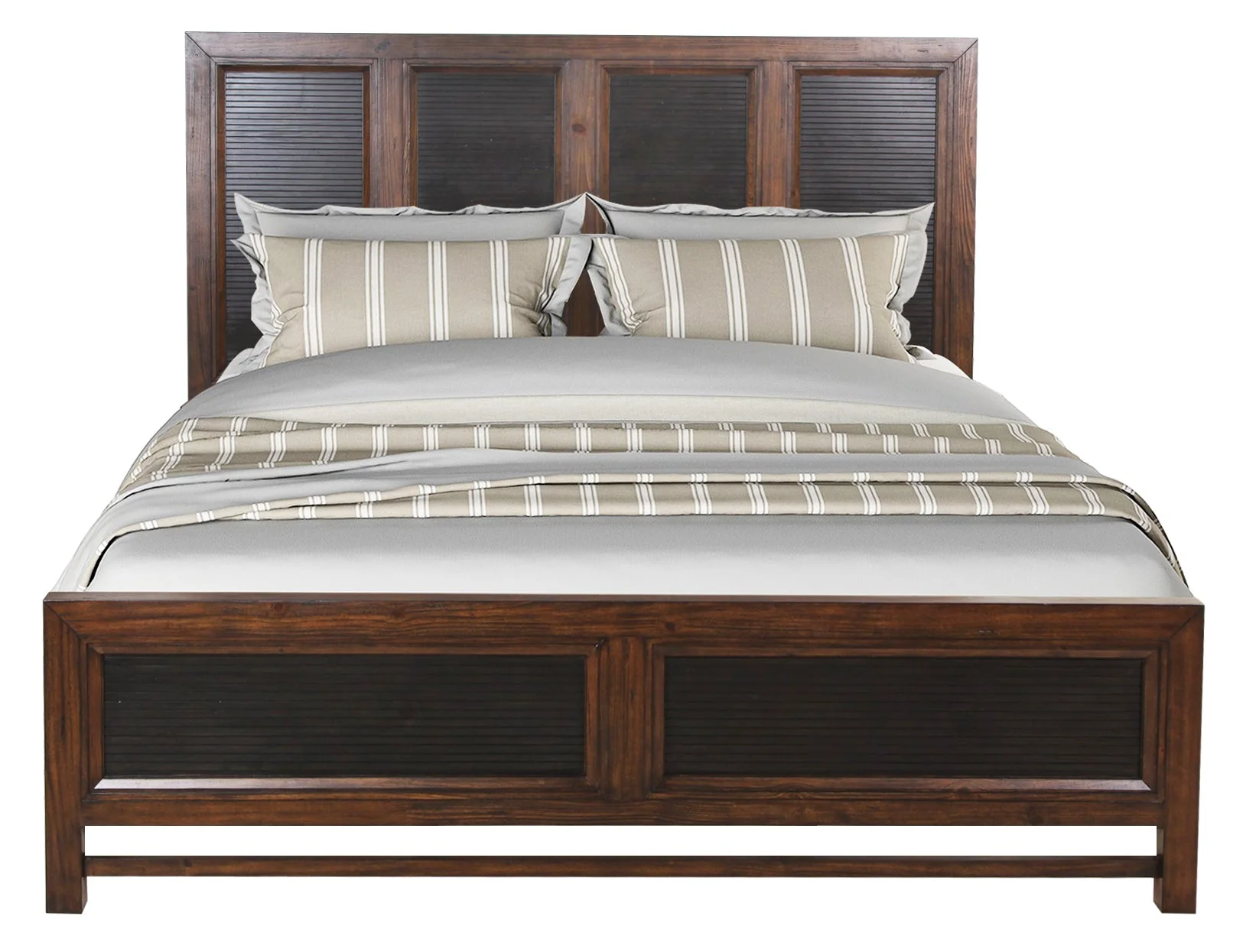 Queen Size Panel Bed Two-Tone Finish - Image 4