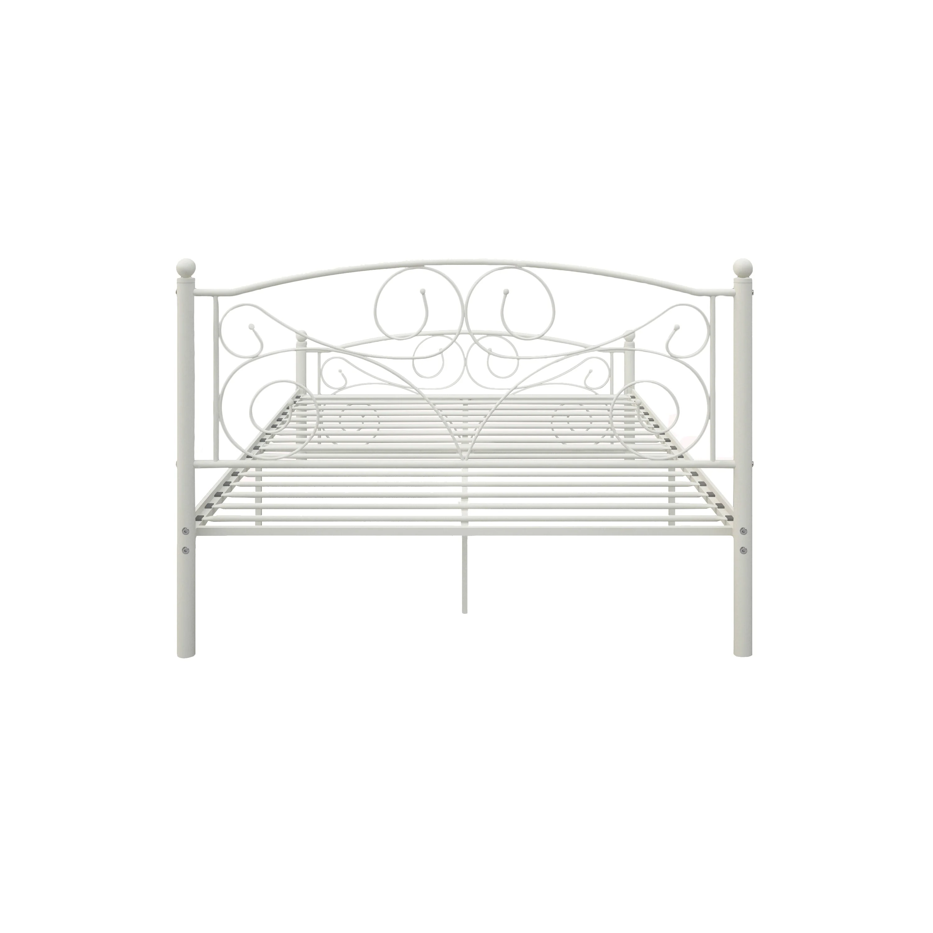 Queen Size Unique Flower Sturdy System Metal Bed Frame with Headboard and Footboard - Image 5