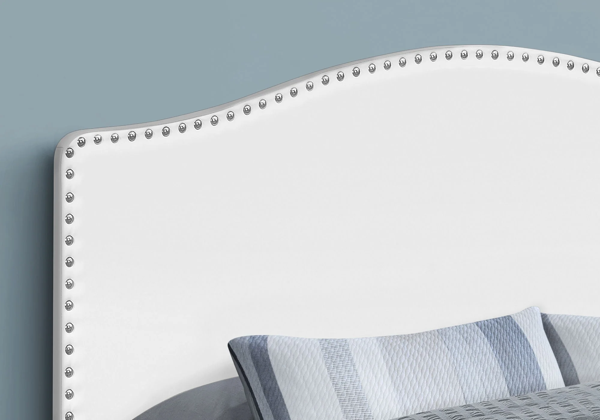 Queen Size Upholstered Bed Headboard - White, Transitional - Image 2