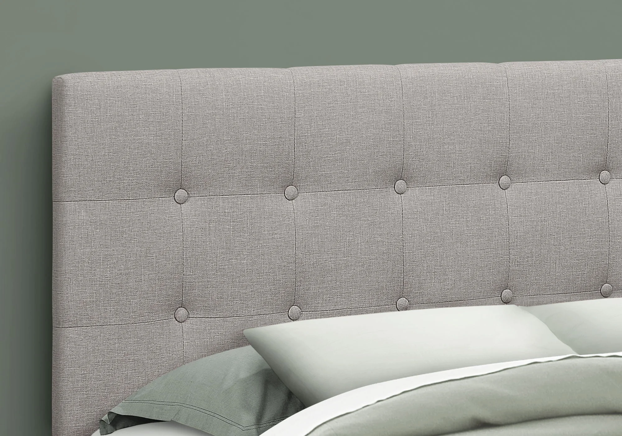 Queen Size Upholstered Gray Headboard - Image 4