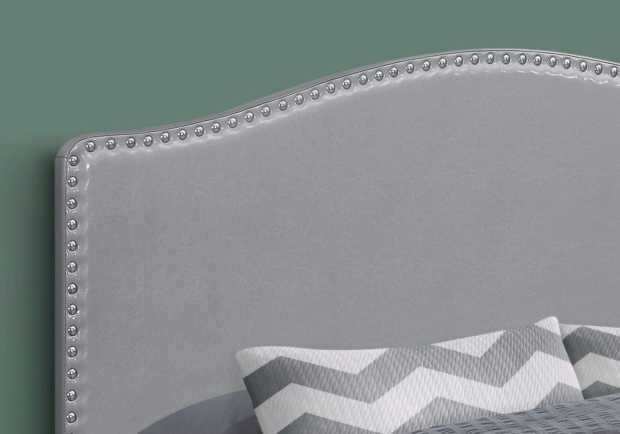 Queen Size Upholstered Gray Headboard - Transitional Style - Image 3
