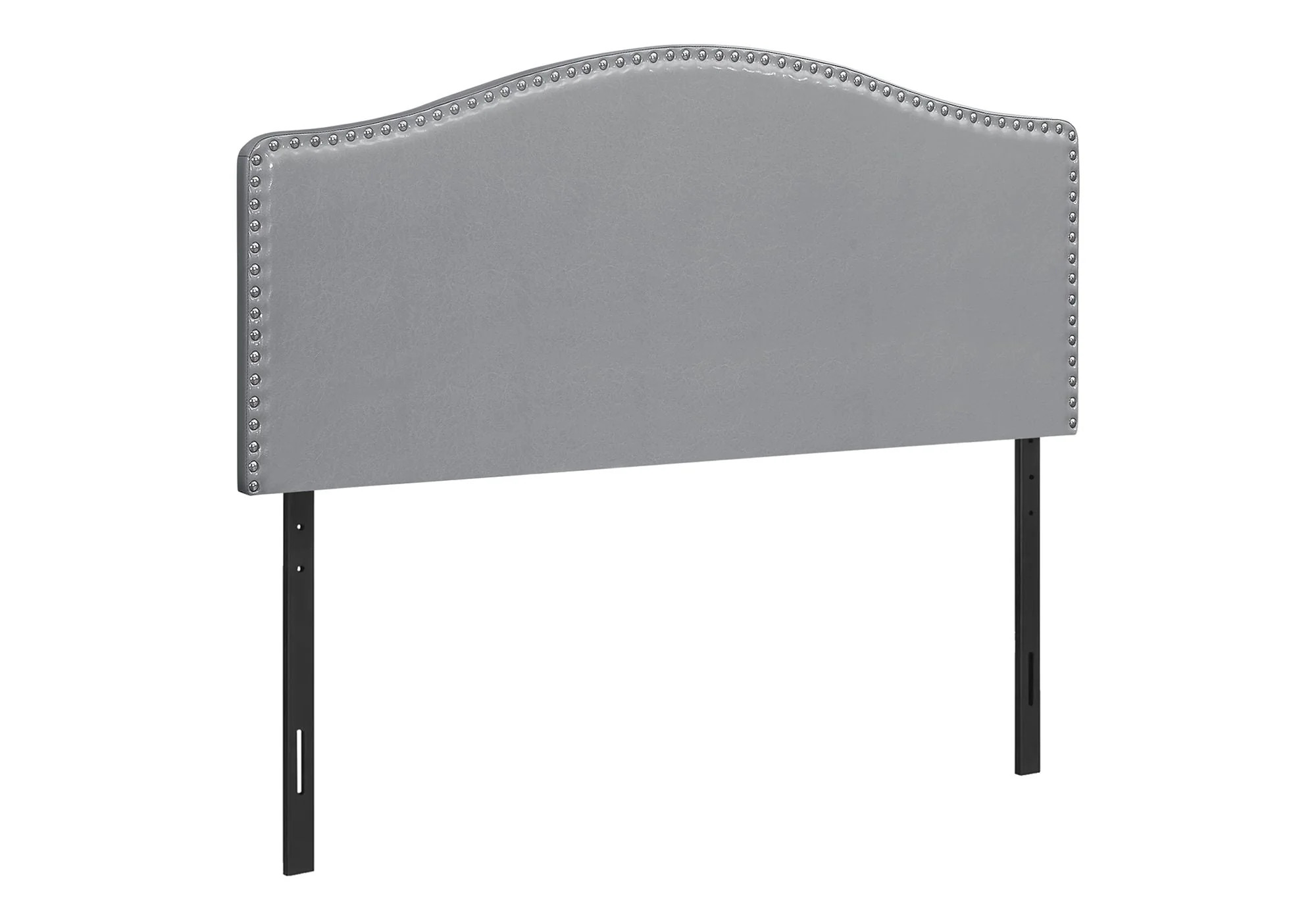 Queen Size Upholstered Gray Headboard - Transitional Style - Image 4