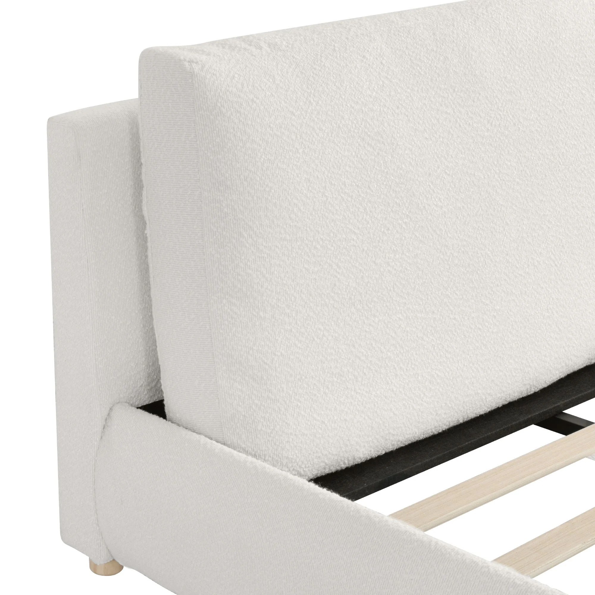 Queen Size Upholstered Platform Bed with Two Removable Pillow Headboard - Image 11