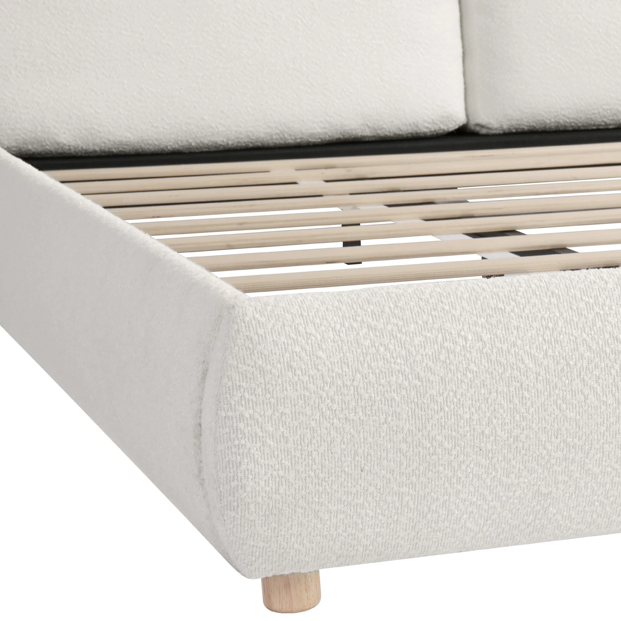 Queen Size Upholstered Platform Bed with Two Removable Pillow Headboard - Image 12