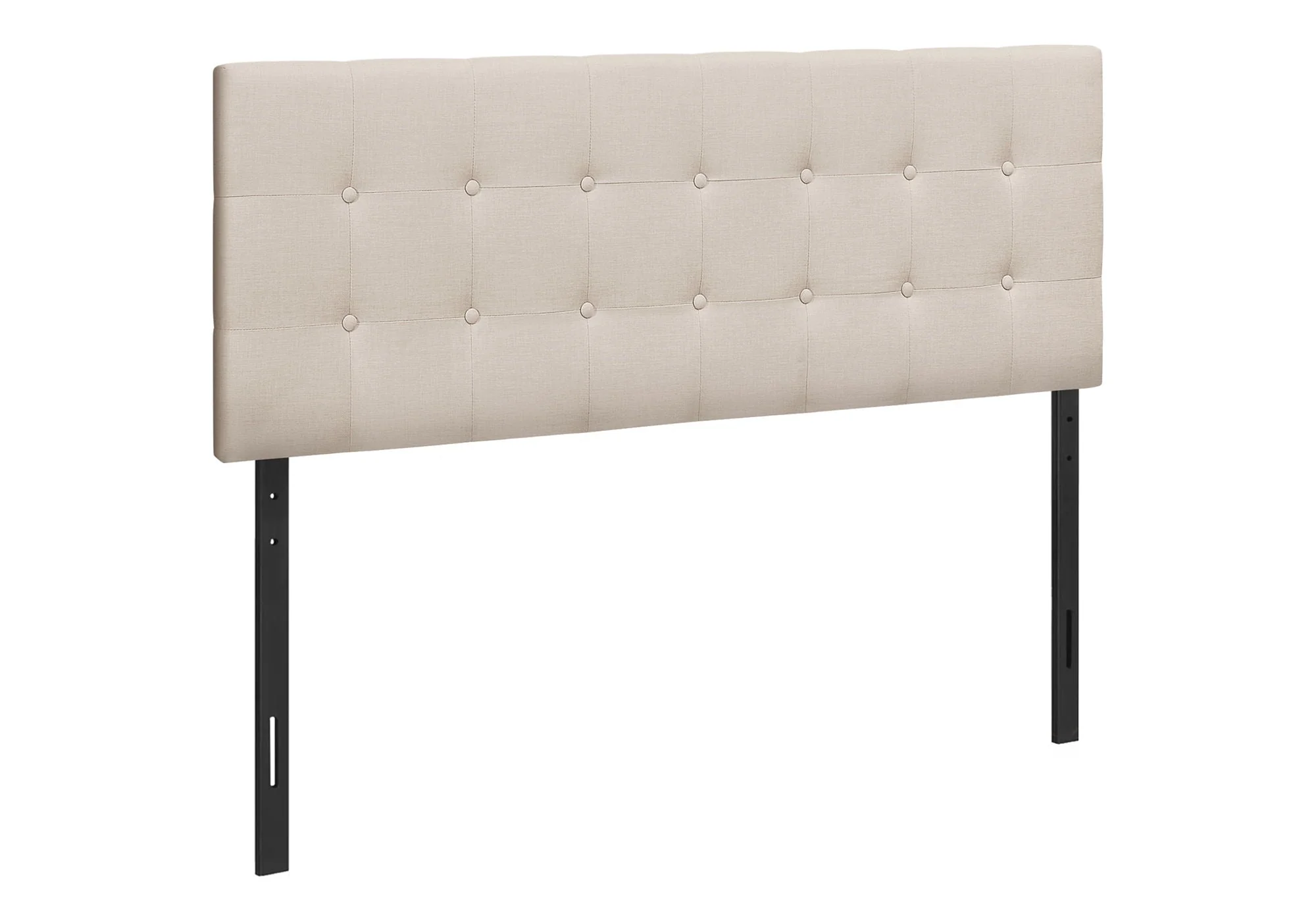 Queen Size Upholstered Transitional Beige Headboard - Image 4
