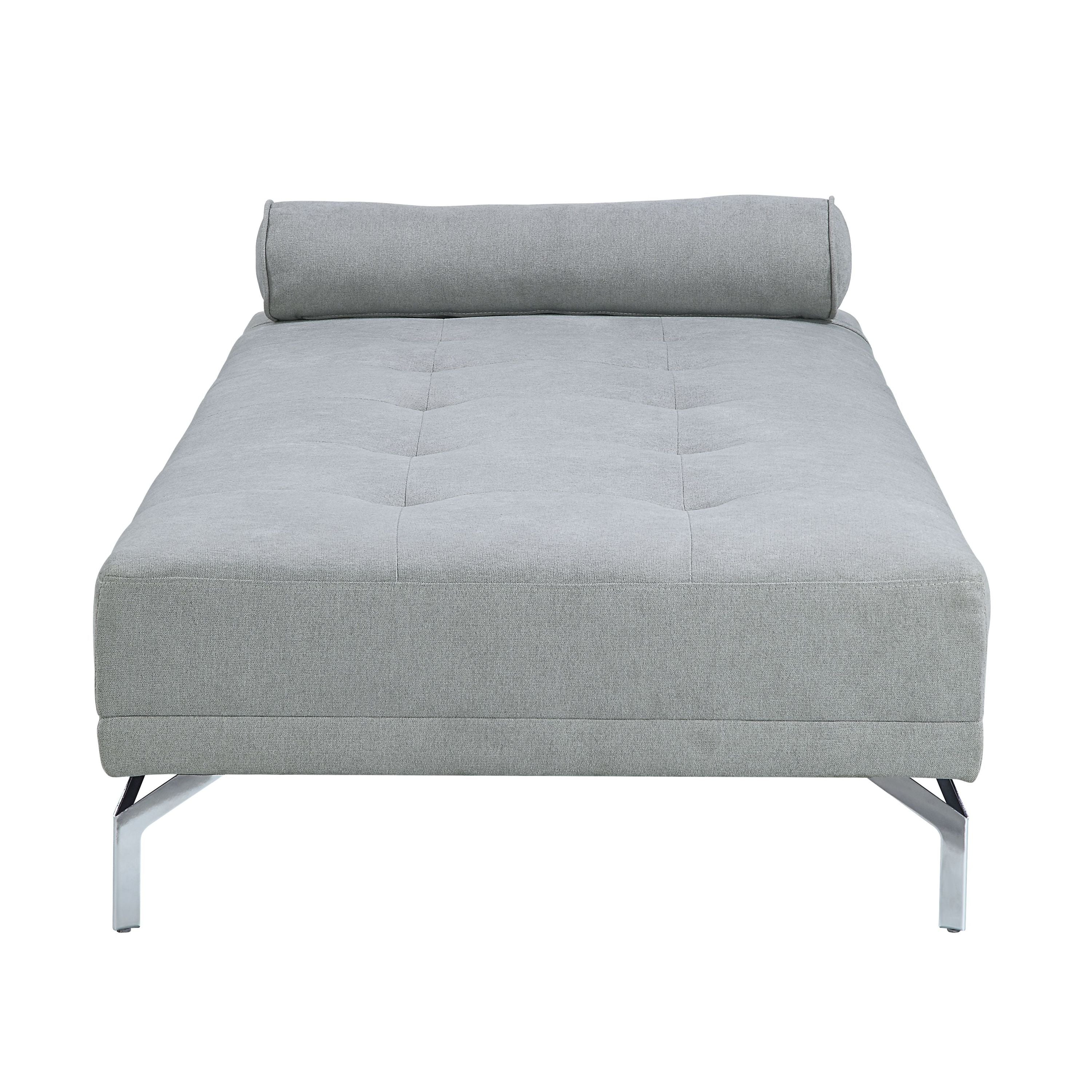 Quenti Gray Melange Velvet Sofa Bed with Pillow - Image 3