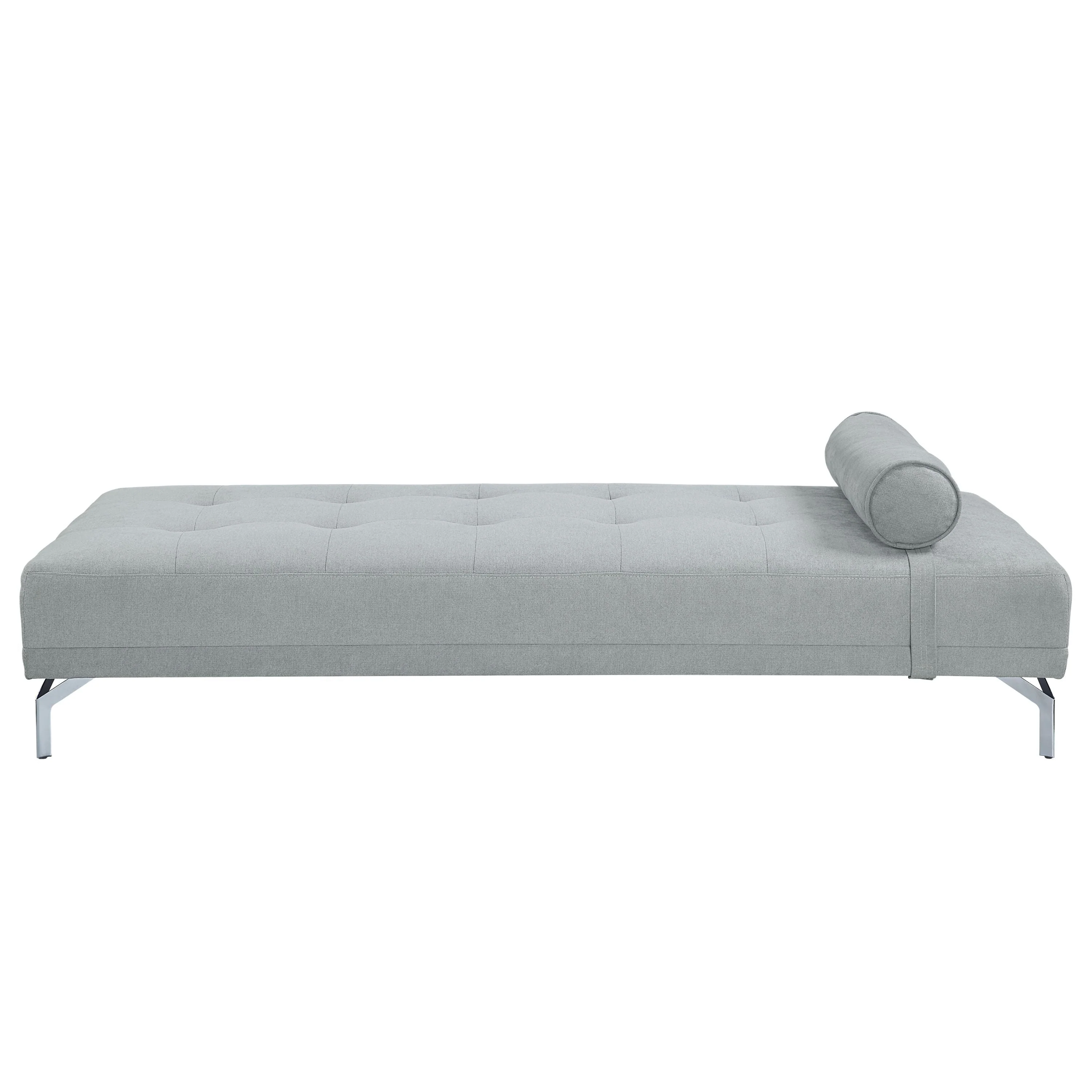 Quenti Gray Melange Velvet Sofa Bed with Pillow - Image 4