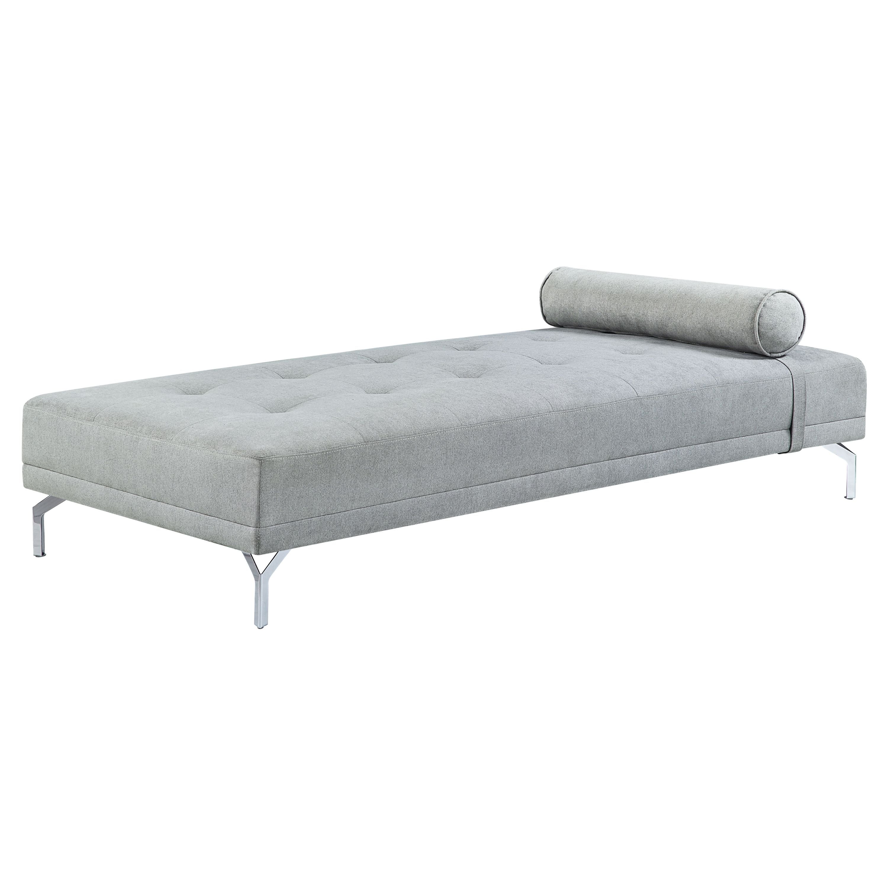 Quenti Gray Melange Velvet Sofa Bed with Pillow - Image 5