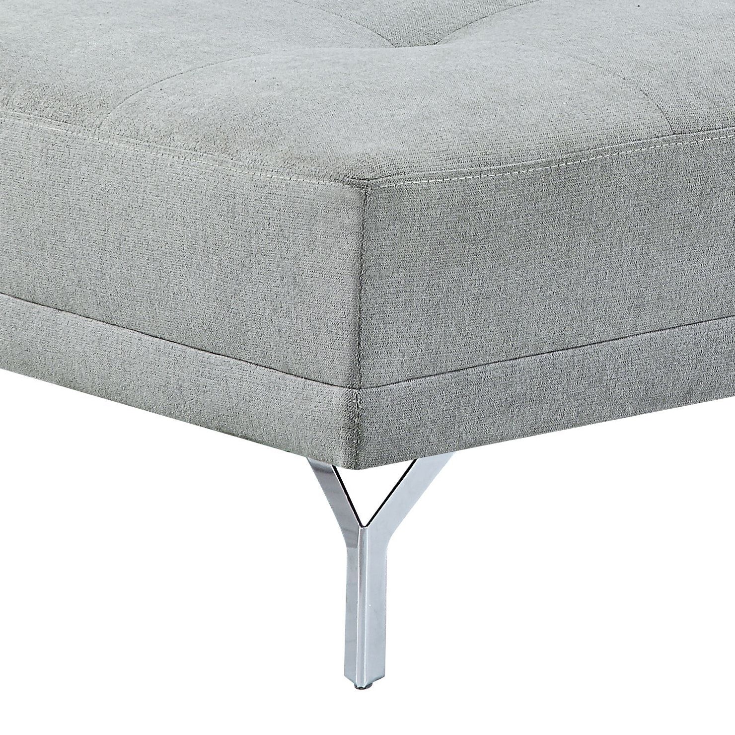 Quenti Gray Melange Velvet Sofa Bed with Pillow - Image 6