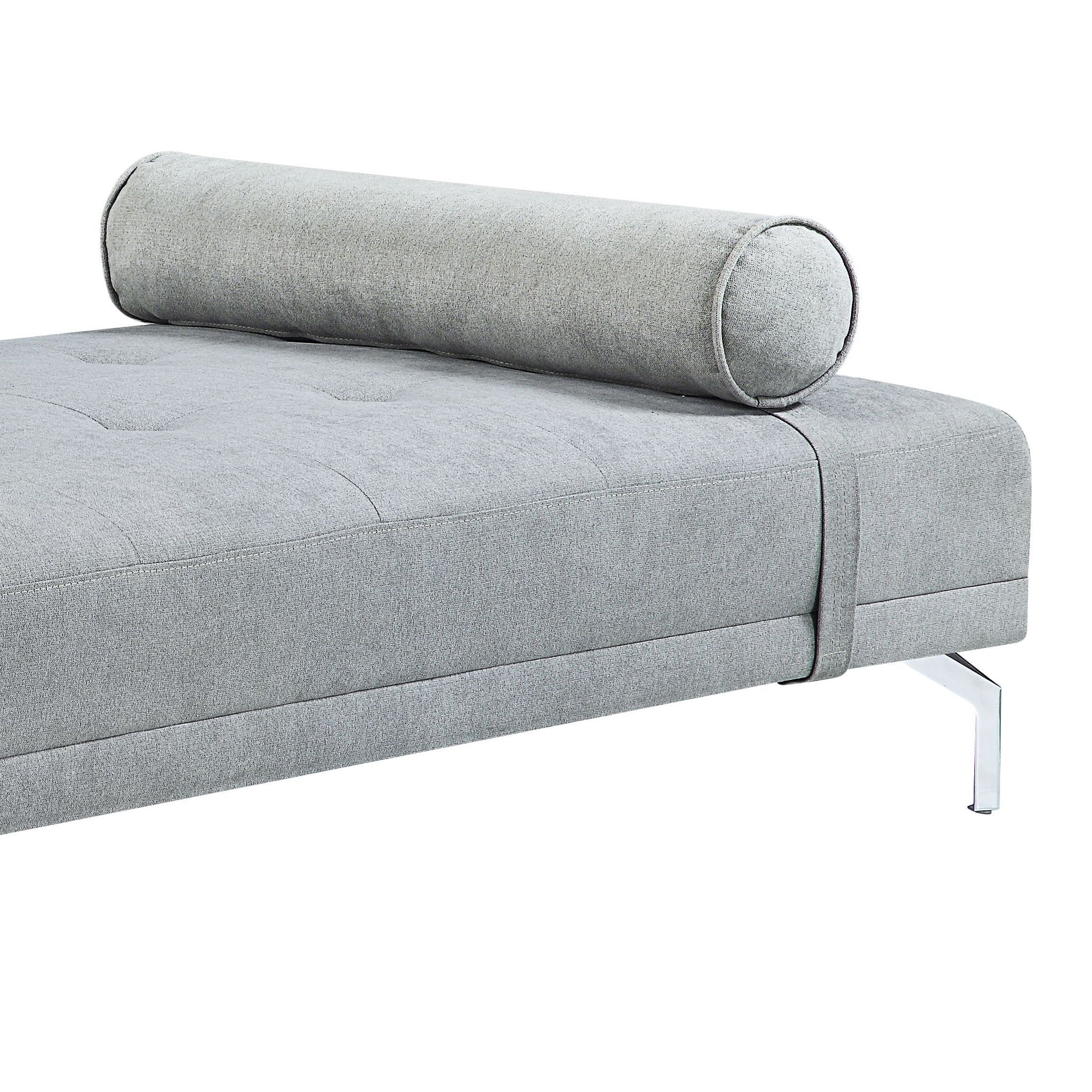 Quenti - Velvet Sofa Bed With Pillow - Gray - Image 3